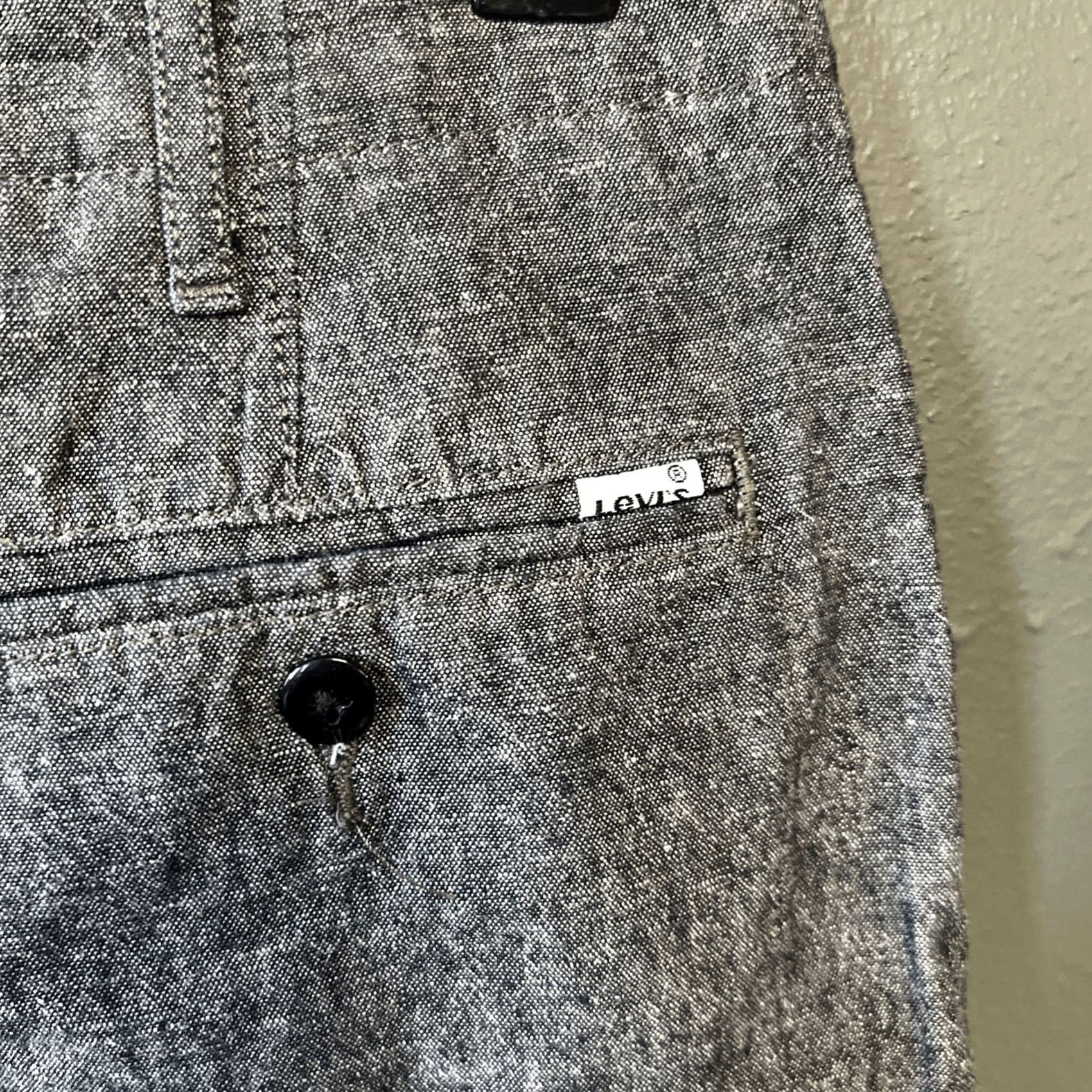 CO VINTAGE Levi Strauss & Co Mens | 32 | Linen Blend Shorts | Gray | Pockets | Chino | (If NOT vintage) Size US 32 / EU 48 - 4 Thumbnail