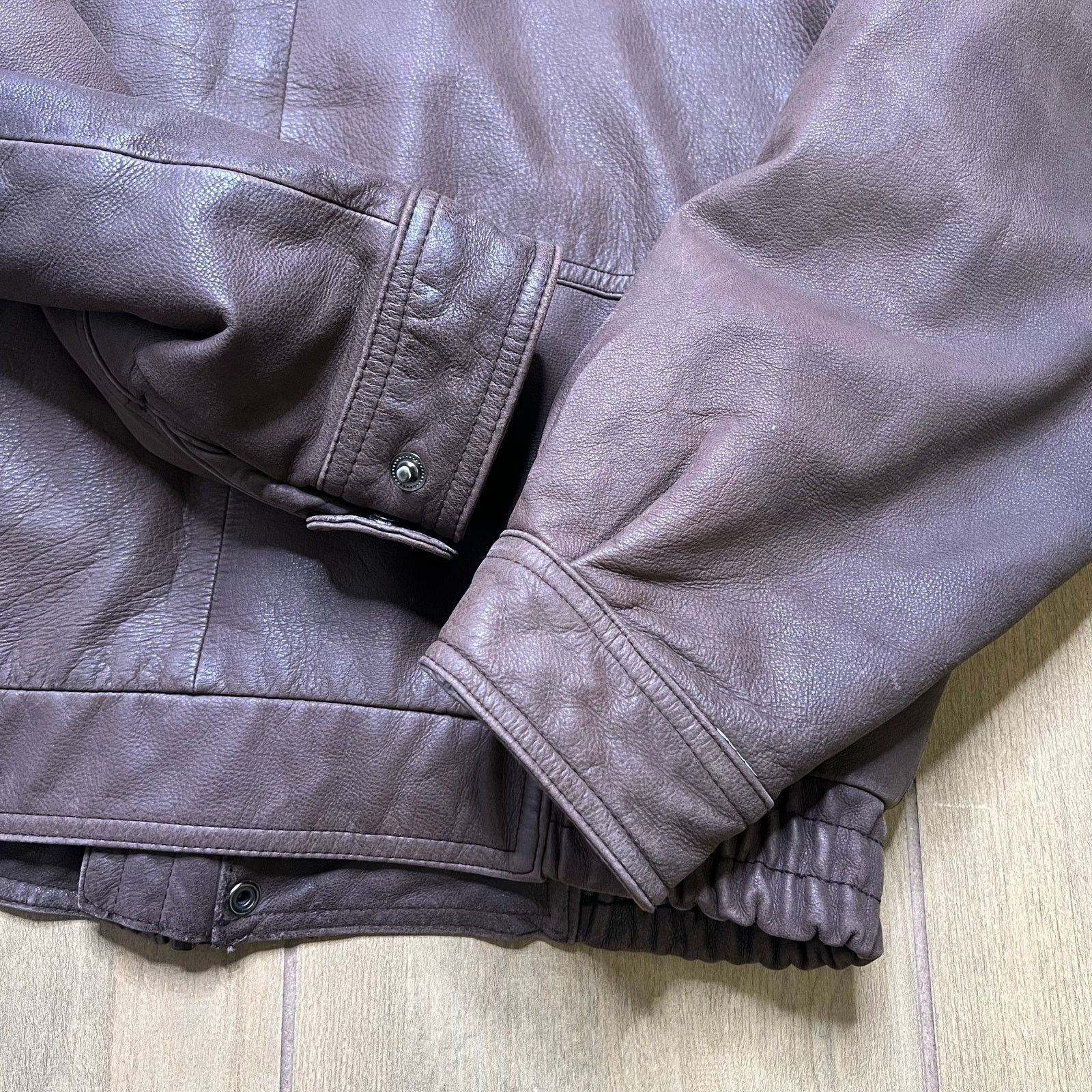 Vintage INC Leather Jacket Brown Zip Snap Front Quilted Lined Mens L Size US L / EU 52-54 / 3 - 15 Thumbnail