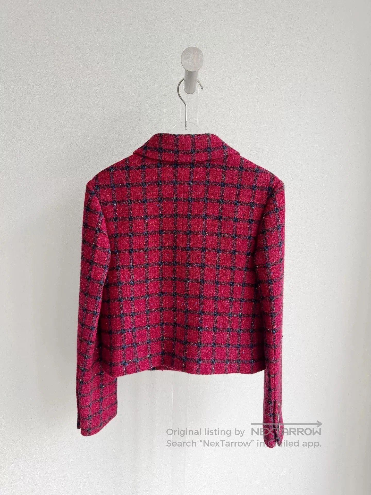 Chanel Chanel 22K Red Black Plaid Jacket. Size XXS / US 00 / IT 34 - 3 Thumbnail