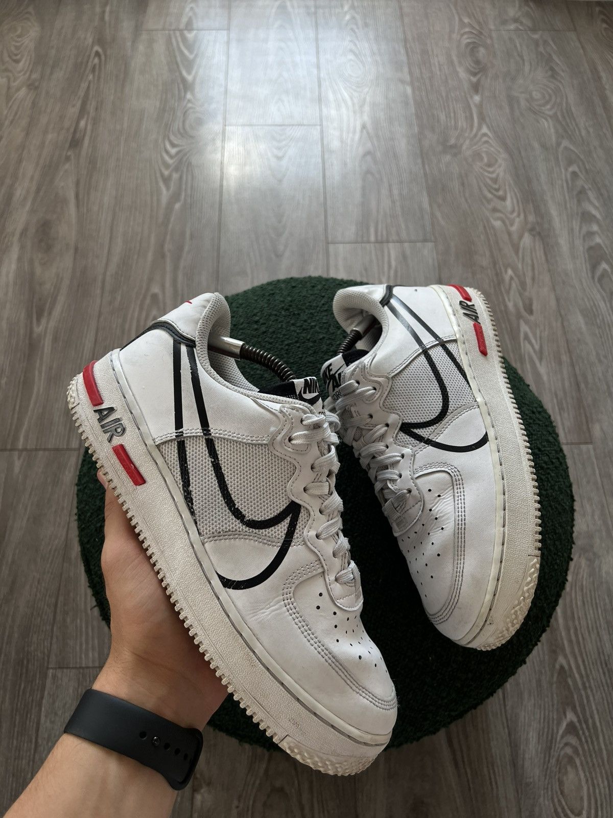 Nike ‼️Nike Air Force 1 Over Swoosh X React System Opium Sneakers Size US 8.5 / EU 41-42 - 8 Thumbnail