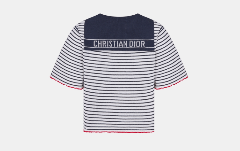 Dior o1w1db10925 444S67 Dioriviera Sweater in White/Navy Blue Size XS / US 0-2 / IT 36-38 - 2 Thumbnail