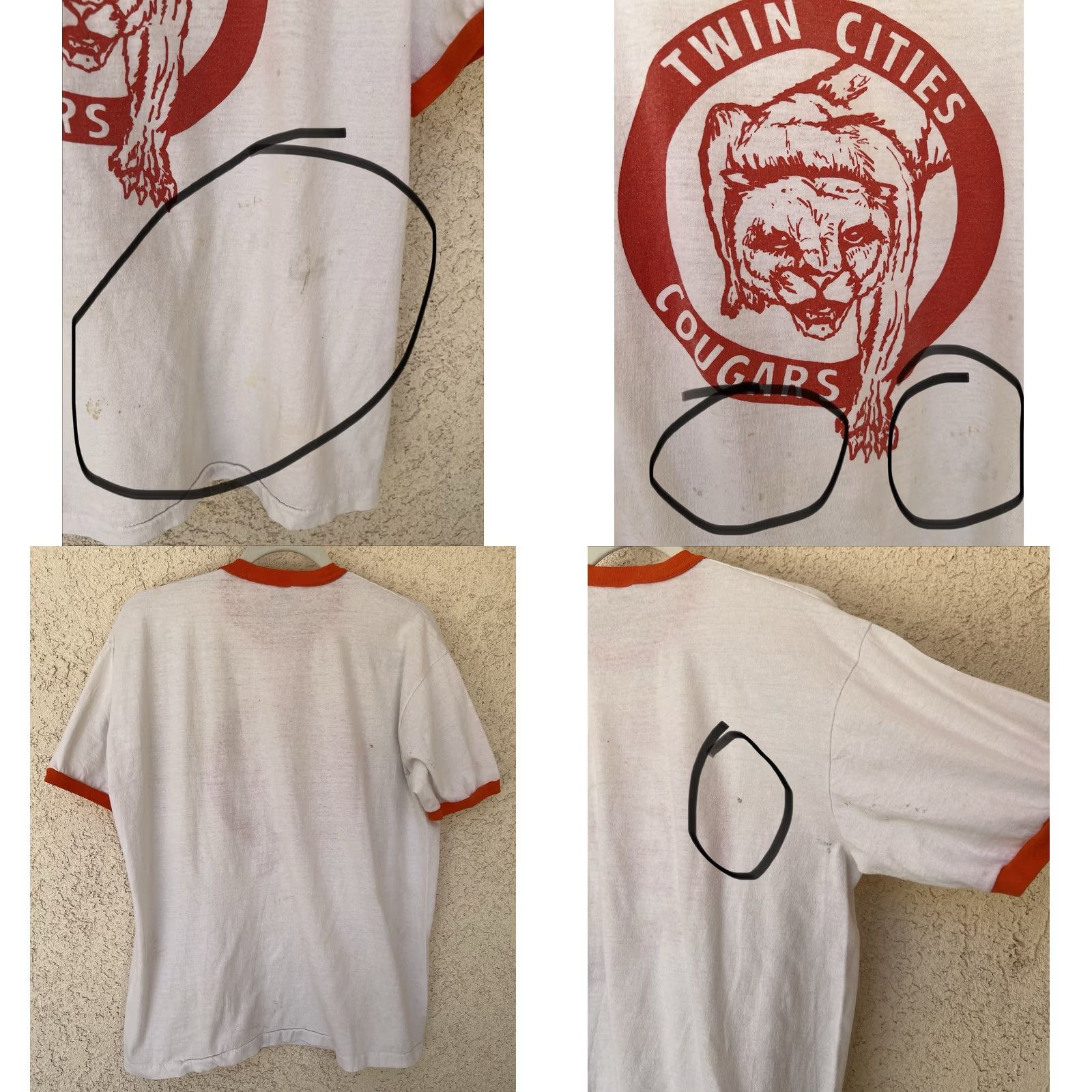 Soffe VINTAGE Soffee Athletic Twin Cities Cougars T Shirt XL USA 50/50 Soffe Worn Size US XL / EU 56 / 4 - 8 Thumbnail