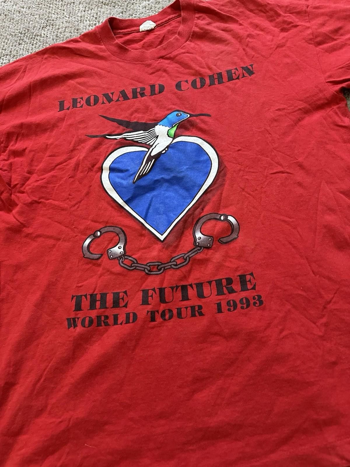 Band Tees 1993 Leonard Cohen The Future Tour Front TShirt Size US XL / EU 56 / 4 - 2 Thumbnail
