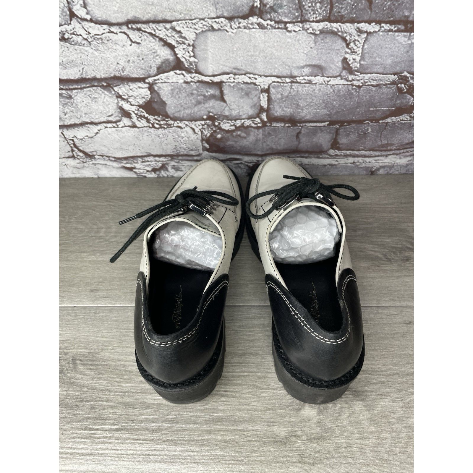 3.1 Phillip Lim 3.1 Phillip Lim White Leather Black Oxfords Lace Up Shoes Wo Size US 10.5 / IT 40.5 - 4 Thumbnail