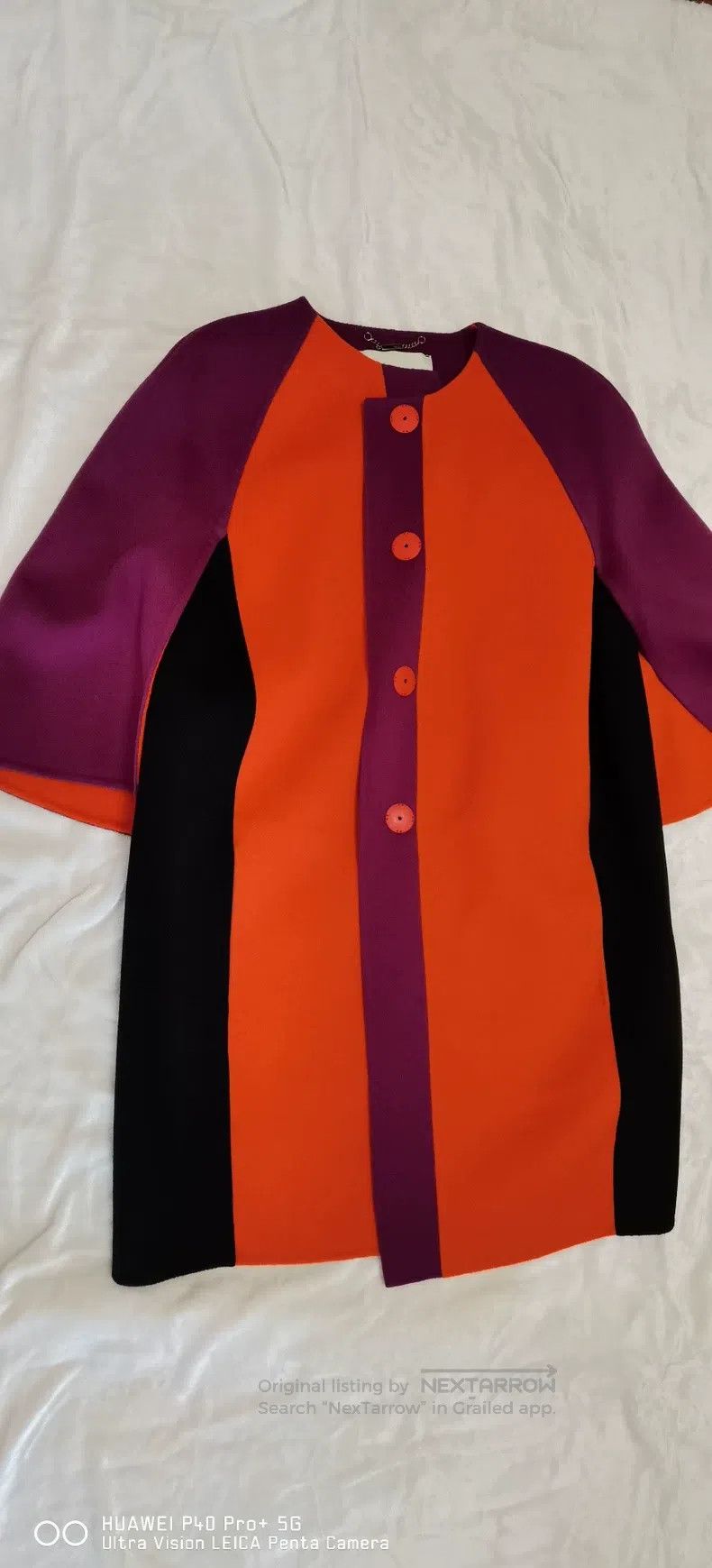 Fendi Fendi Red, purple, and black striped woolen coat Size XS / US 0-2 / IT 36-38 - 2 Thumbnail