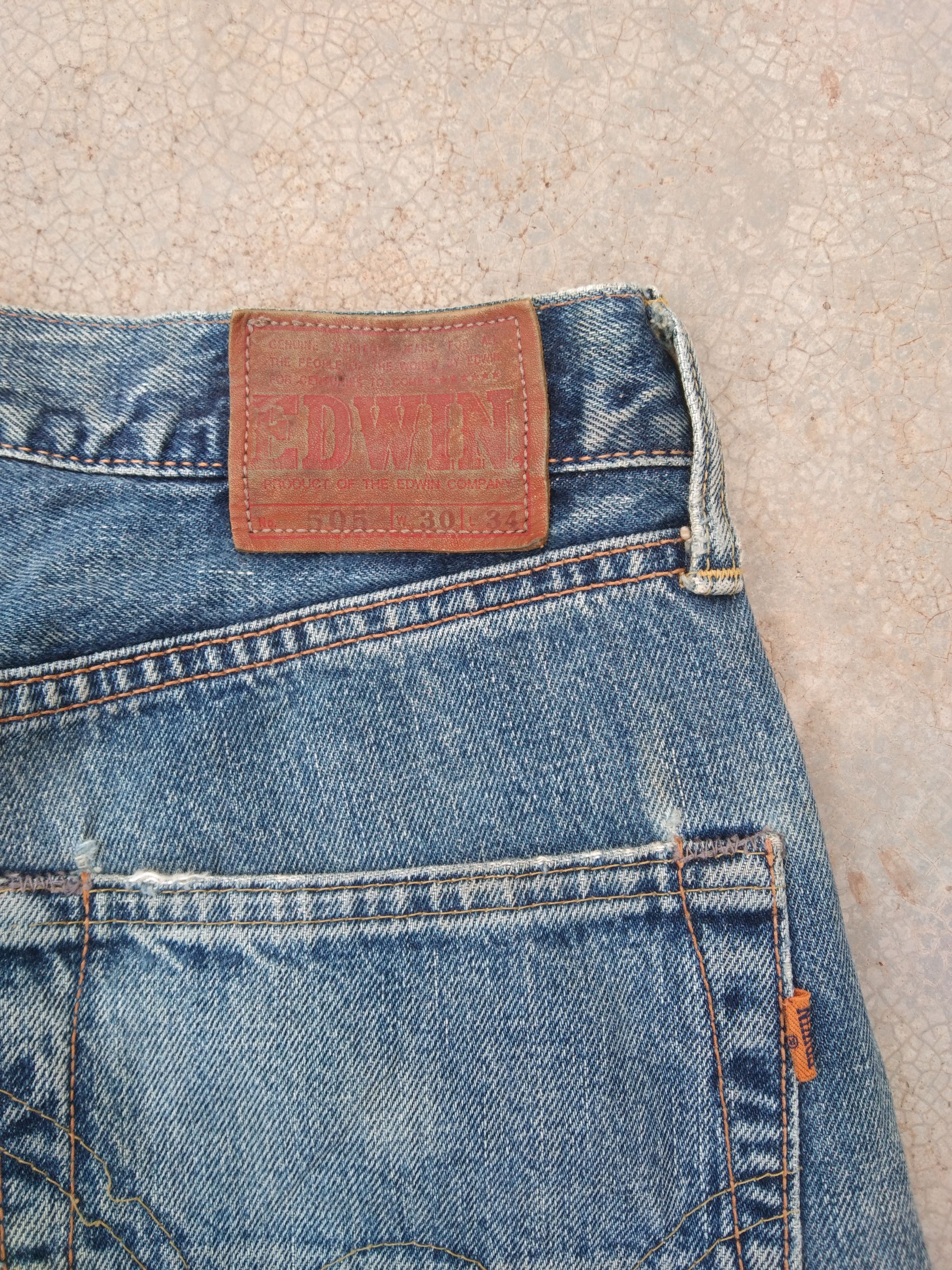 Japanese Brand × Jean × Vintage 90s Vintage Distressed Edwin Selvedge Redline Jeans 30x32 Size US 30 / EU 46 - 5 Thumbnail