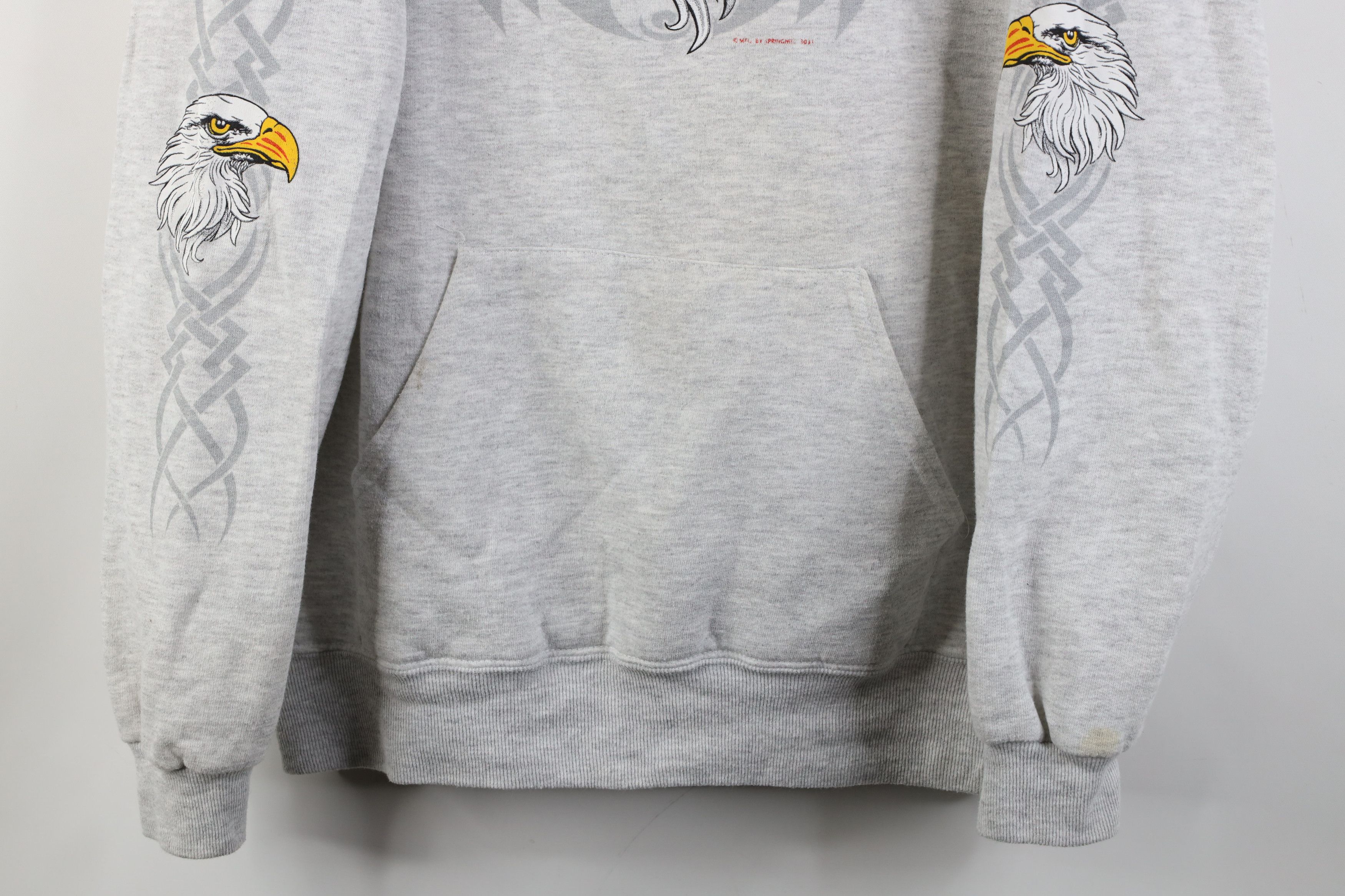 Vintage Vintage 90s Y2K Streetwear Hoodie Sweatshirt Heather Gray Size US L / EU 52-54 / 3 - 3 Thumbnail