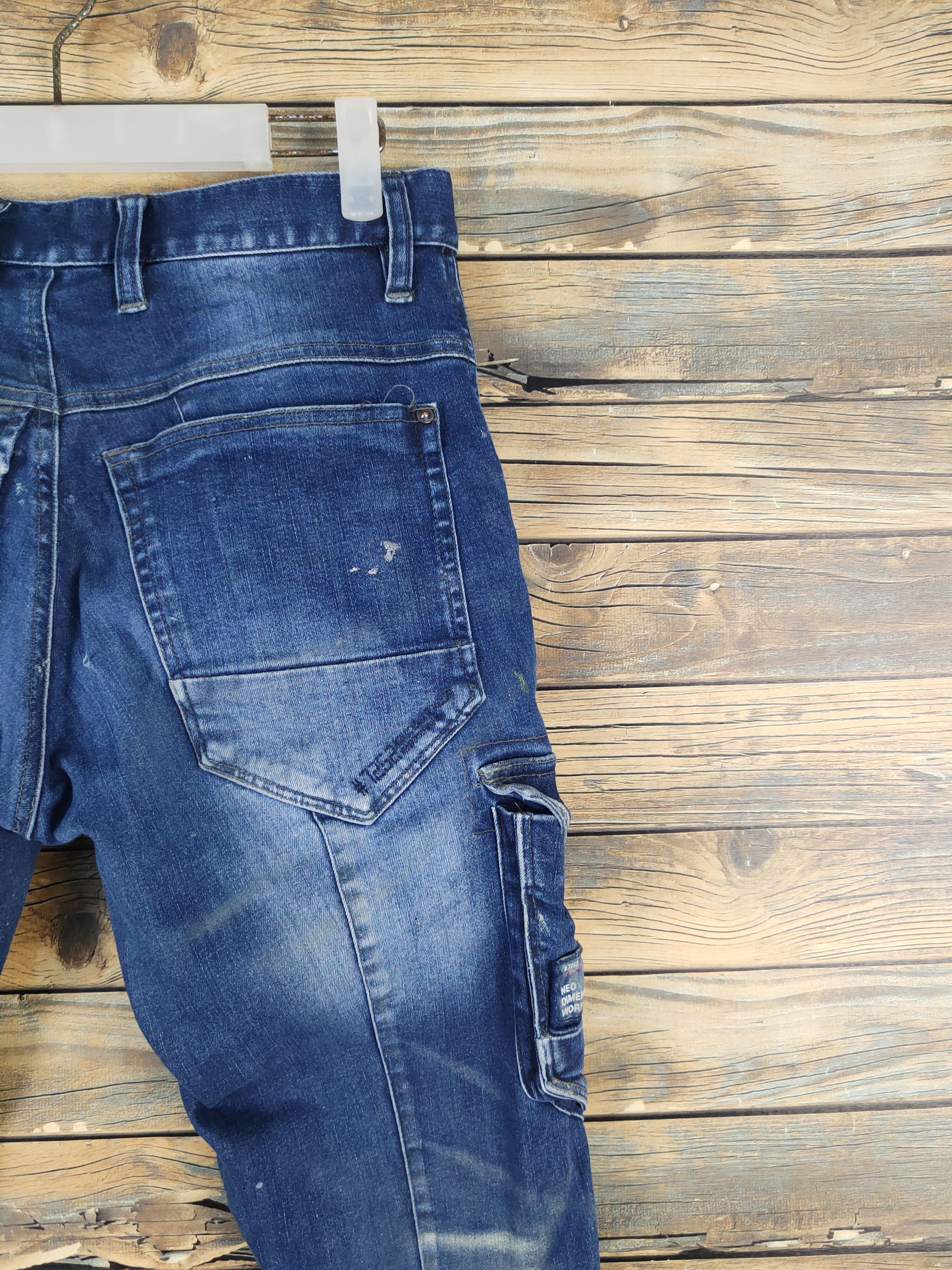 Japanese Brand I'z Frontier utility Distressed Ripped denim Jeans #W1981 Size US 30 / EU 46 - 14 Thumbnail