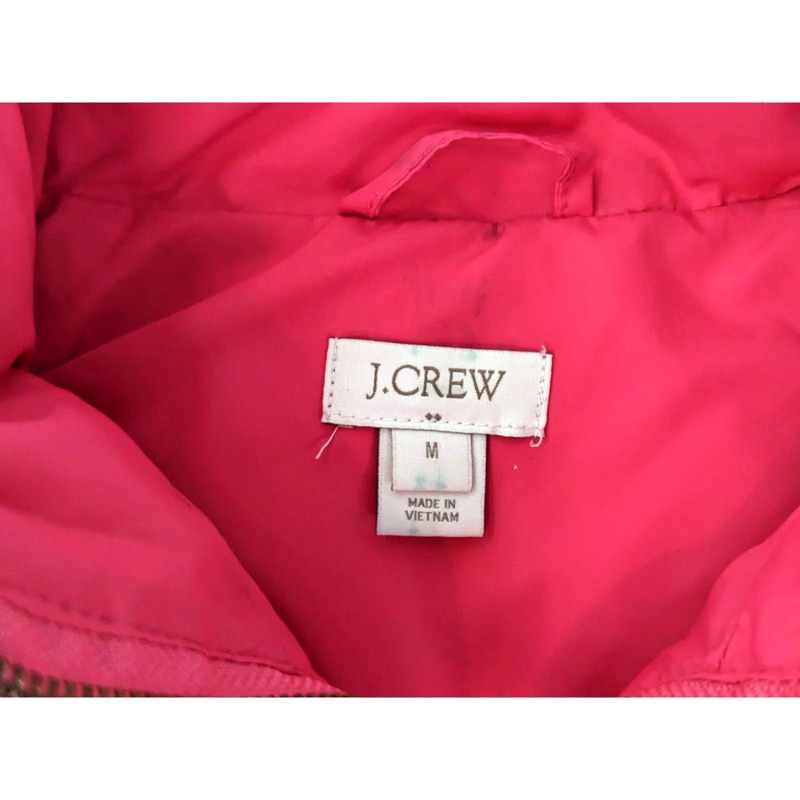 J.Crew J. Crew Down Insulated Puffer Vest Women M Pink Quilted Zip Sleeveless Vest Spring Fall Winter Pattern Solid Vintage: No Size M / US 6-8 / IT 42-44 - 4 Thumbnail