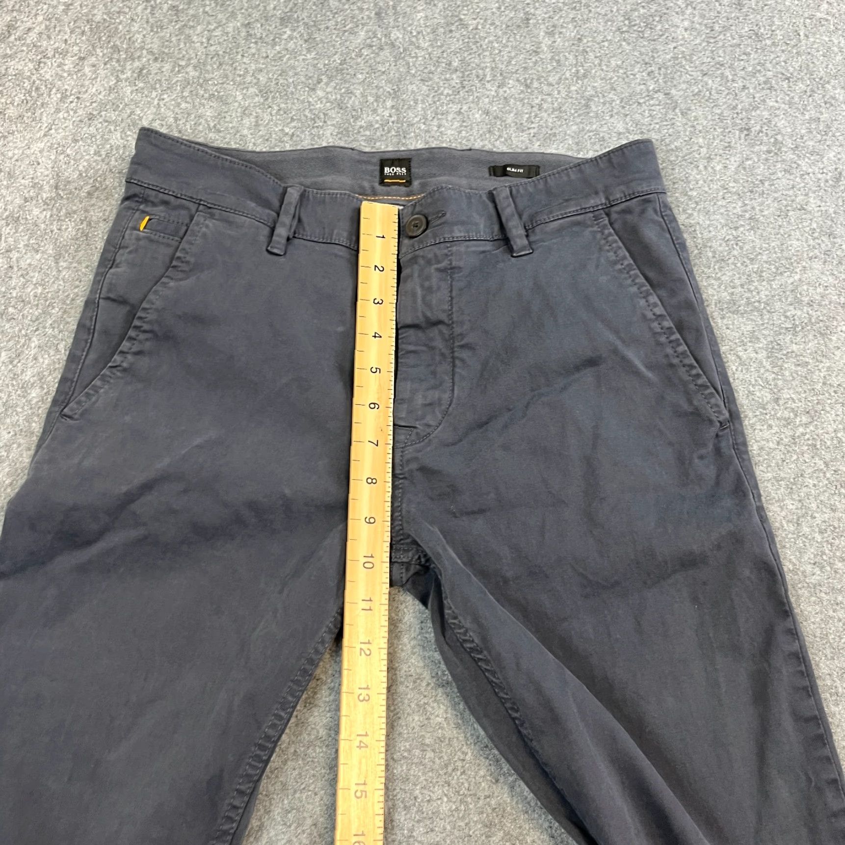 Hugo Boss Hugo Boss Slim Chino Trousers Mens 30 Blue Stretch 5-Pocket Logo Casual Business Formal Workwear Trousers Style: Chino Size US 30 / EU 46 - 5 Thumbnail