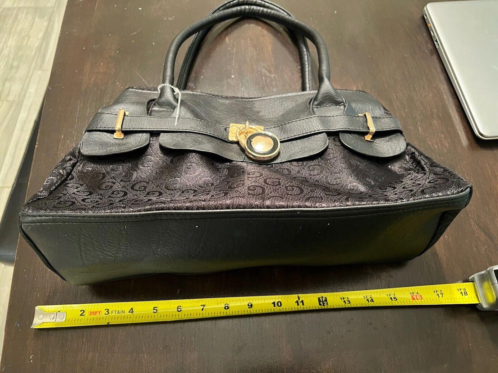 Designer Canvas Faux Leather Shoulder Bag Size ONE SIZE - 7 Thumbnail