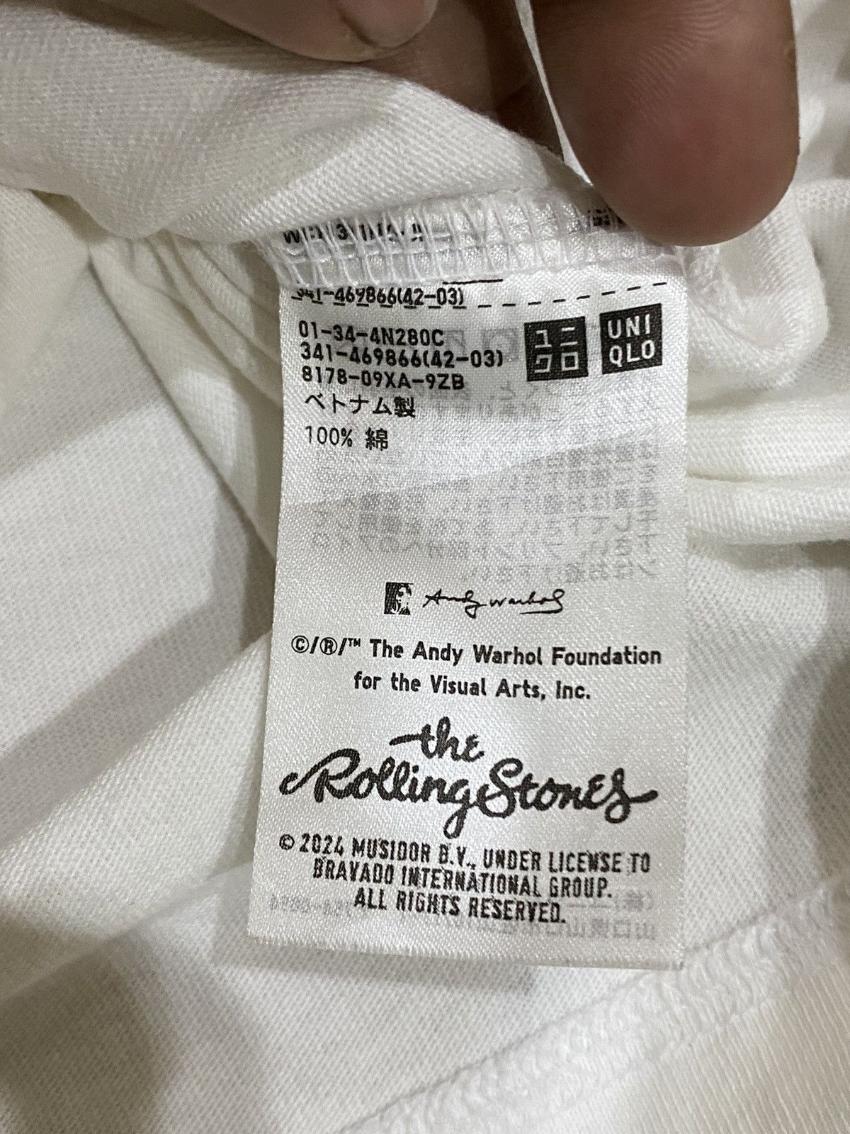 Andy Warhol × The Rolling Stones × Uniqlo RARE UNIQLO ANDY WARHOL MICK JAGGER WHITE TEE Size US XL / EU 56 / 4 - 10 Thumbnail
