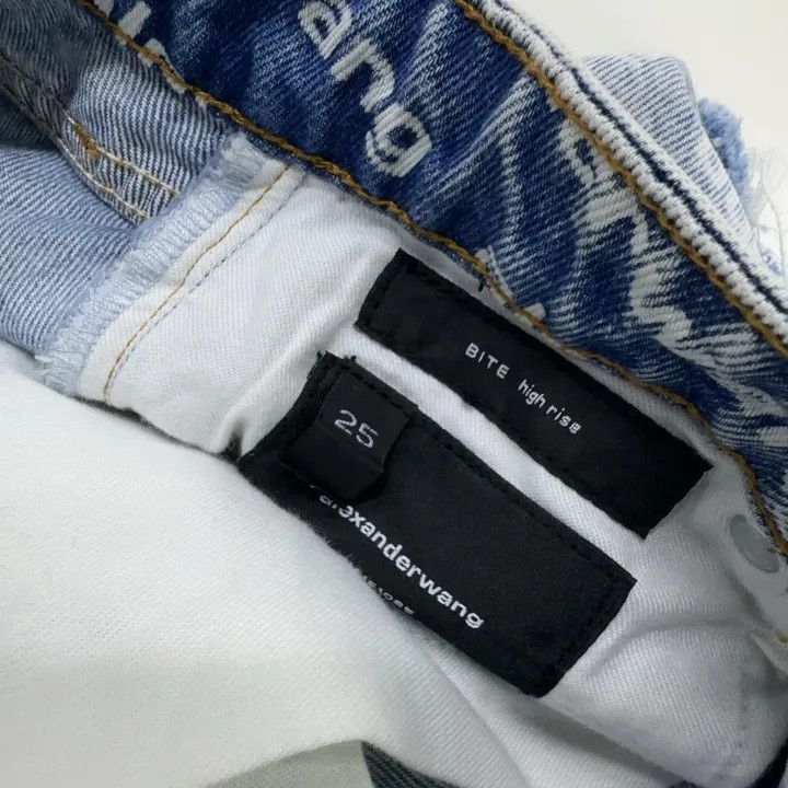 Alexander Wang Alexander Wang Logo Print Denim Shorts for Women - Size 25" / US 0 / IT 36 - 5 Thumbnail