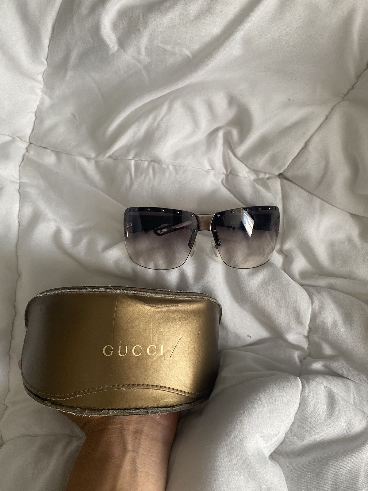 Gucci Vintage 00’s Gucci Studded Sunglasses Size ONE SIZE - 9 Thumbnail