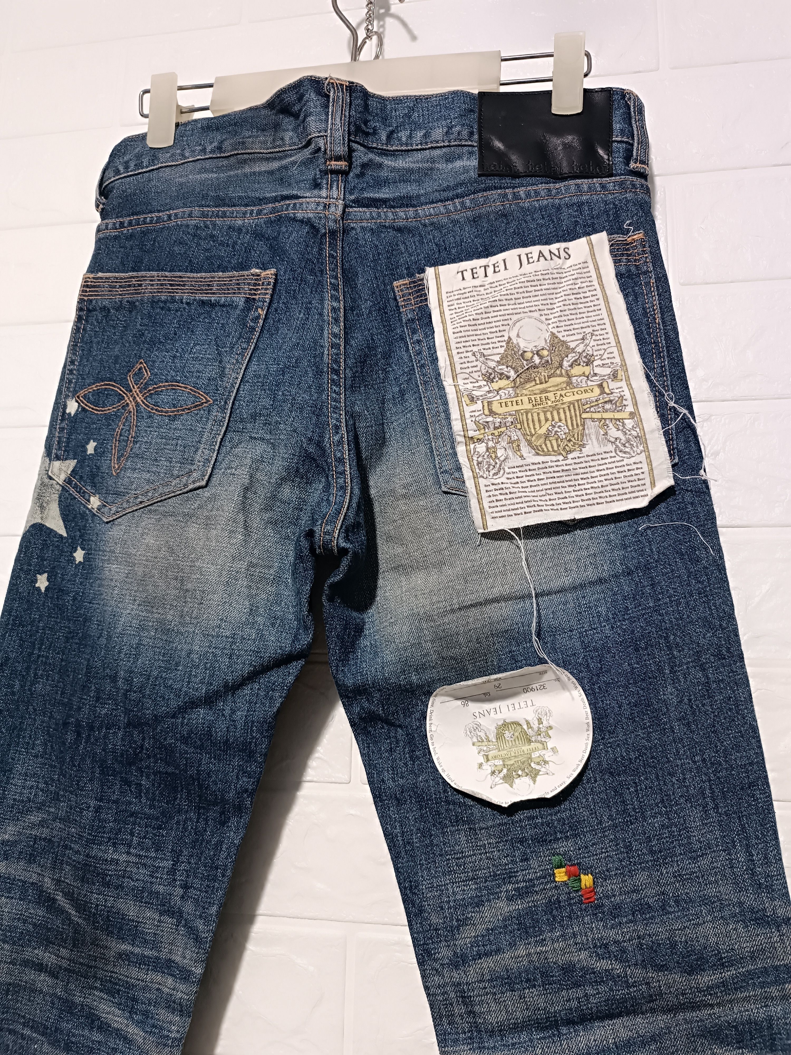 Japanese Brand Dead stock Japanese Art Patchwork Denim Skinny Denim Size US 29 - 5 Thumbnail