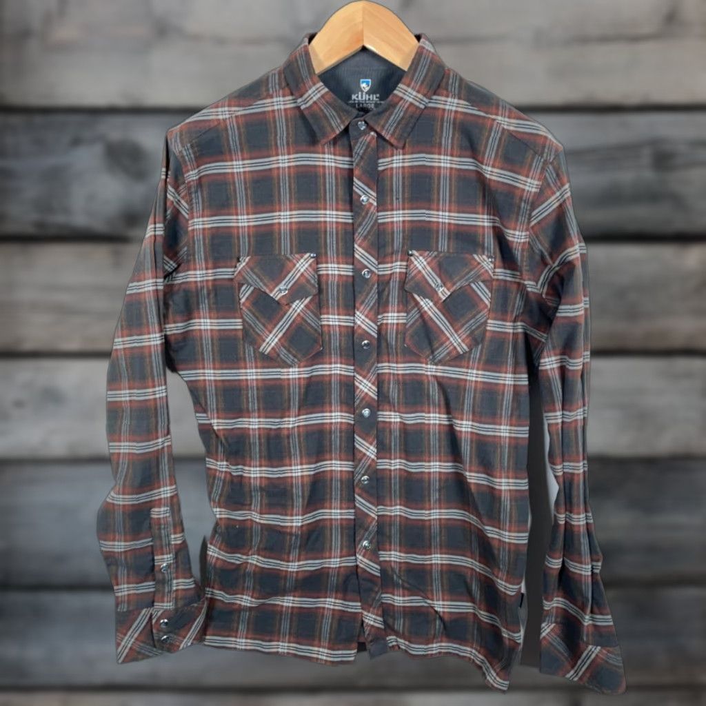 Vintage Kuhl Shirt Western Flannel Men’s Large Black Red Plaid Pearl Snap Lightweight Button-Up Size US L / EU 52-54 / 3 - 1 Thumbnail