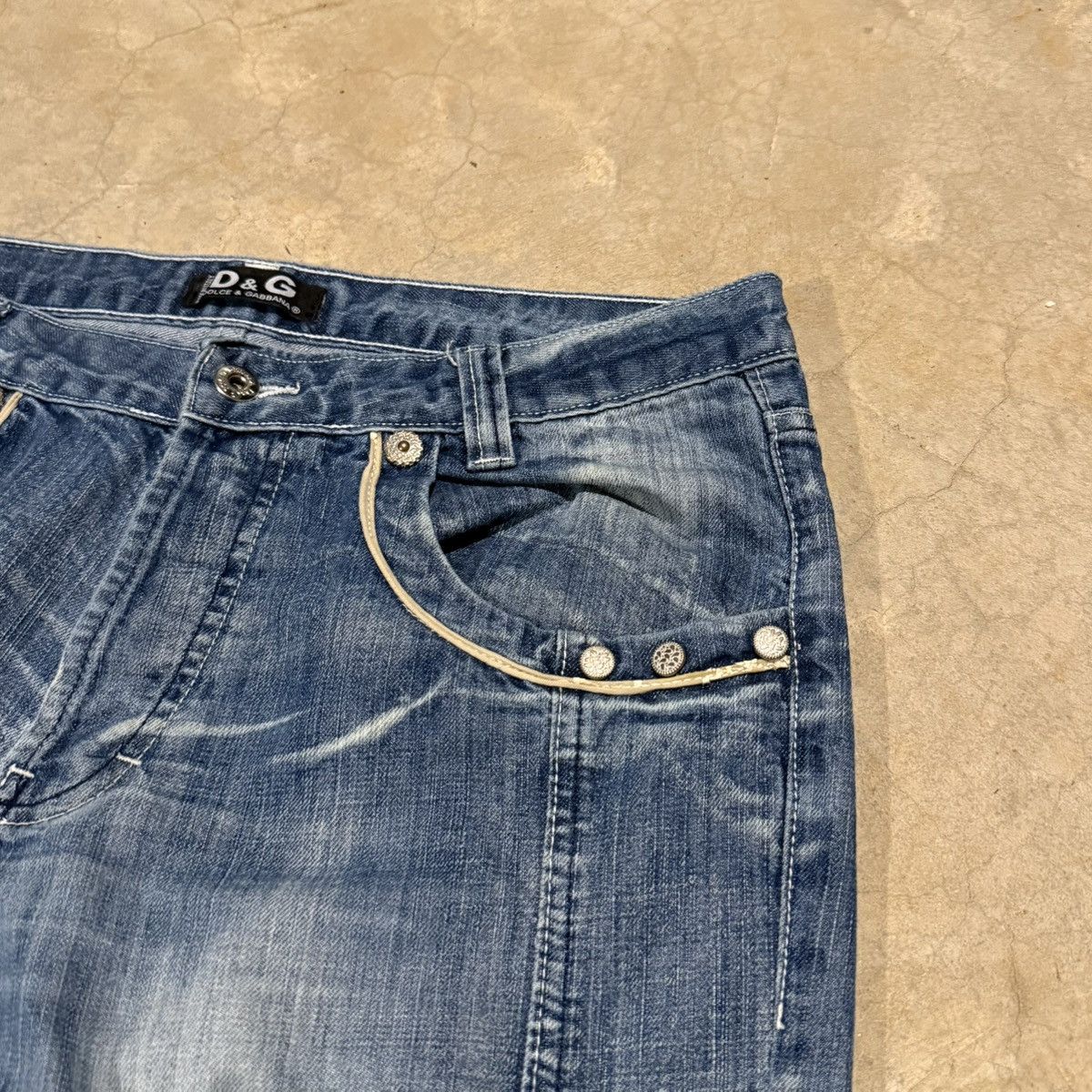 Dolce & Gabbana Vtg 2000s Dolce & Gabbana Faded Baggy Denim Grunge ERD Y2K Size US 34 / EU 50 - 5 Thumbnail