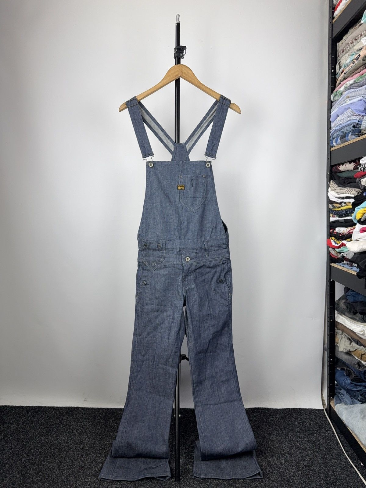 G-Star × Japanese Brand NWT G-Star RAW Denim Overalls Jumpsuit Flared Legs Size S Size 27" / US 4 / IT 40 - 1 Thumbnail