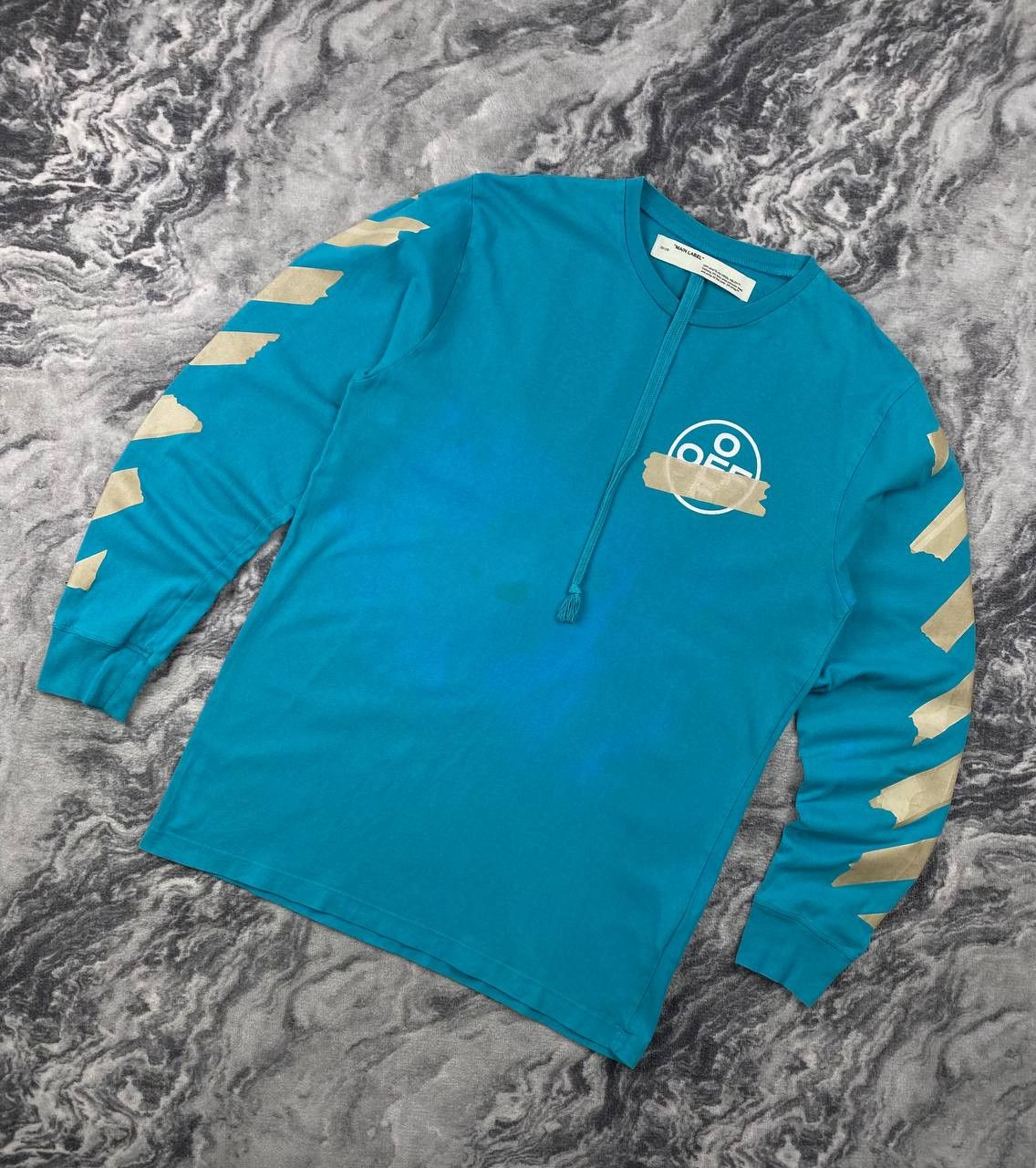 Off-White Off-White Tape Arrows Long Sleeve Big Logo Men Size XL Blue Size US XL / EU 56 / 4 - 2 Thumbnail