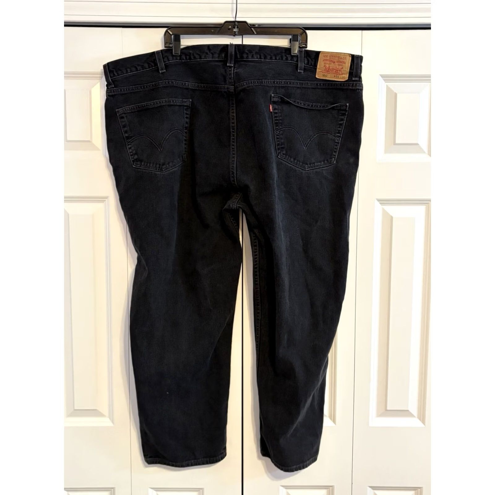 Levi's VINTAGE Levis 550 Relaxed Fit Straight Denim Black Jeans 54x30 Men Regular 34" Waist 30" Inseam Size US 38 / EU 54 - 2 Thumbnail