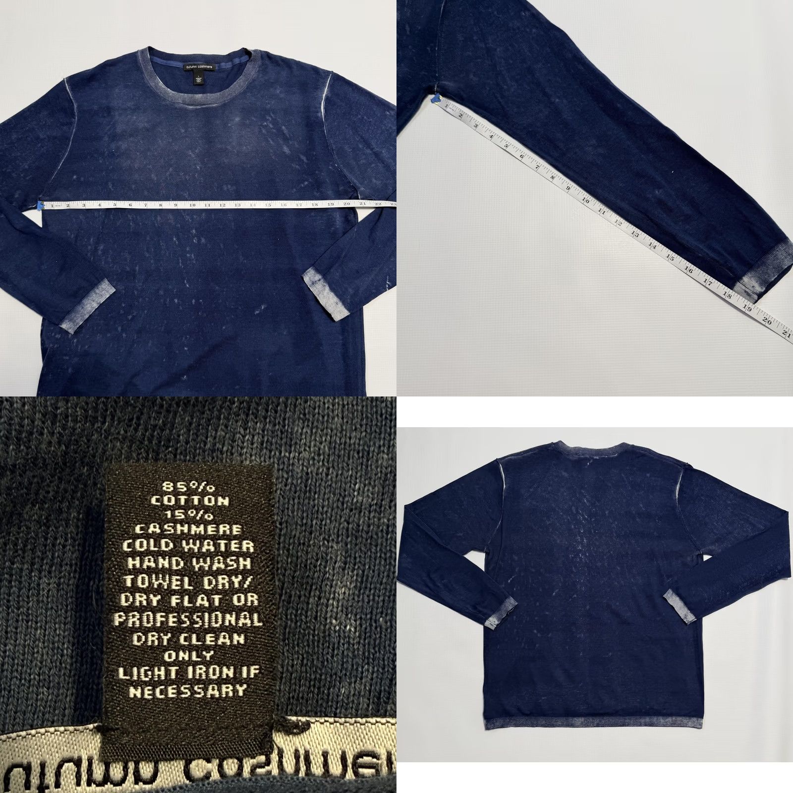 Autumn Cashmere Autumn Cashmere Sweater Mens Large Blue Cotton Cashmere Crewneck Lightweight Size US L / EU 52-54 / 3 - 8 Thumbnail