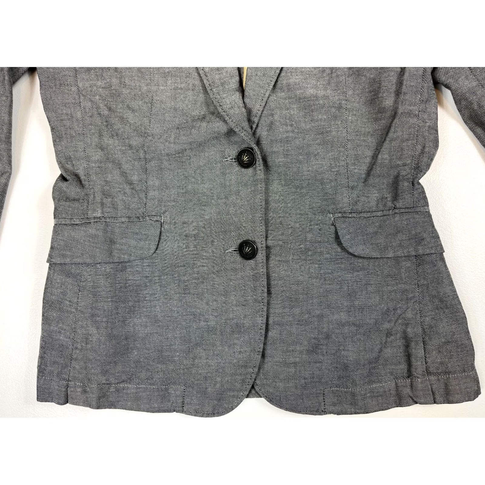 Rag & Bone VINTAGE rag & bone Blazer Jacket Women’s 4 Gray Cotton Button Long Sleeve Mid-Length Casual, Business, City, Classic, Designer Womens Size S / US 4 / IT 40 - 7 Thumbnail
