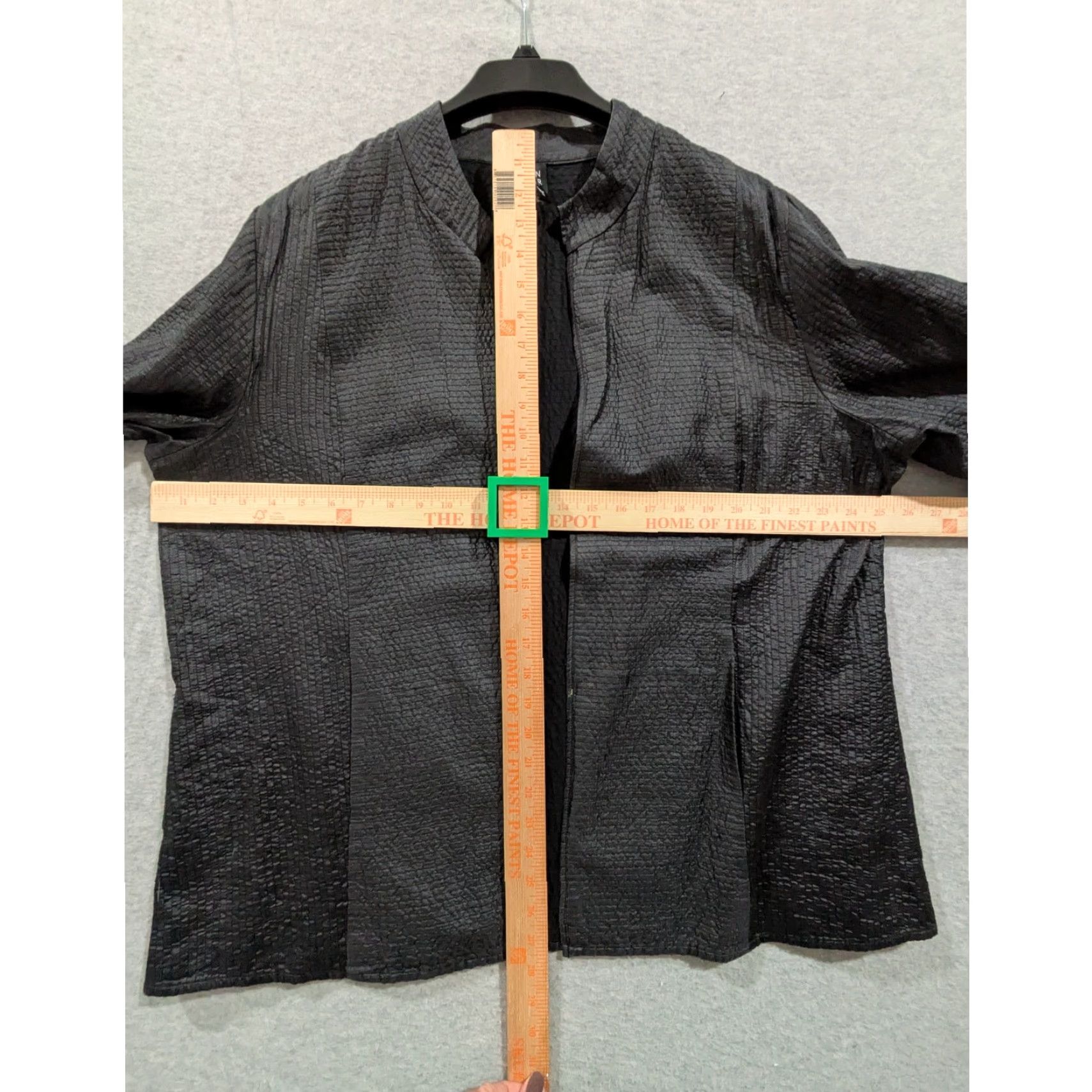 Eileen Fisher VINTAGE Eileen Fisher Jacket Womens 1X Tussah Silk Textured Mandarin Collar Open Black Size XL / US 12-14 / IT 48-50 - 7 Thumbnail