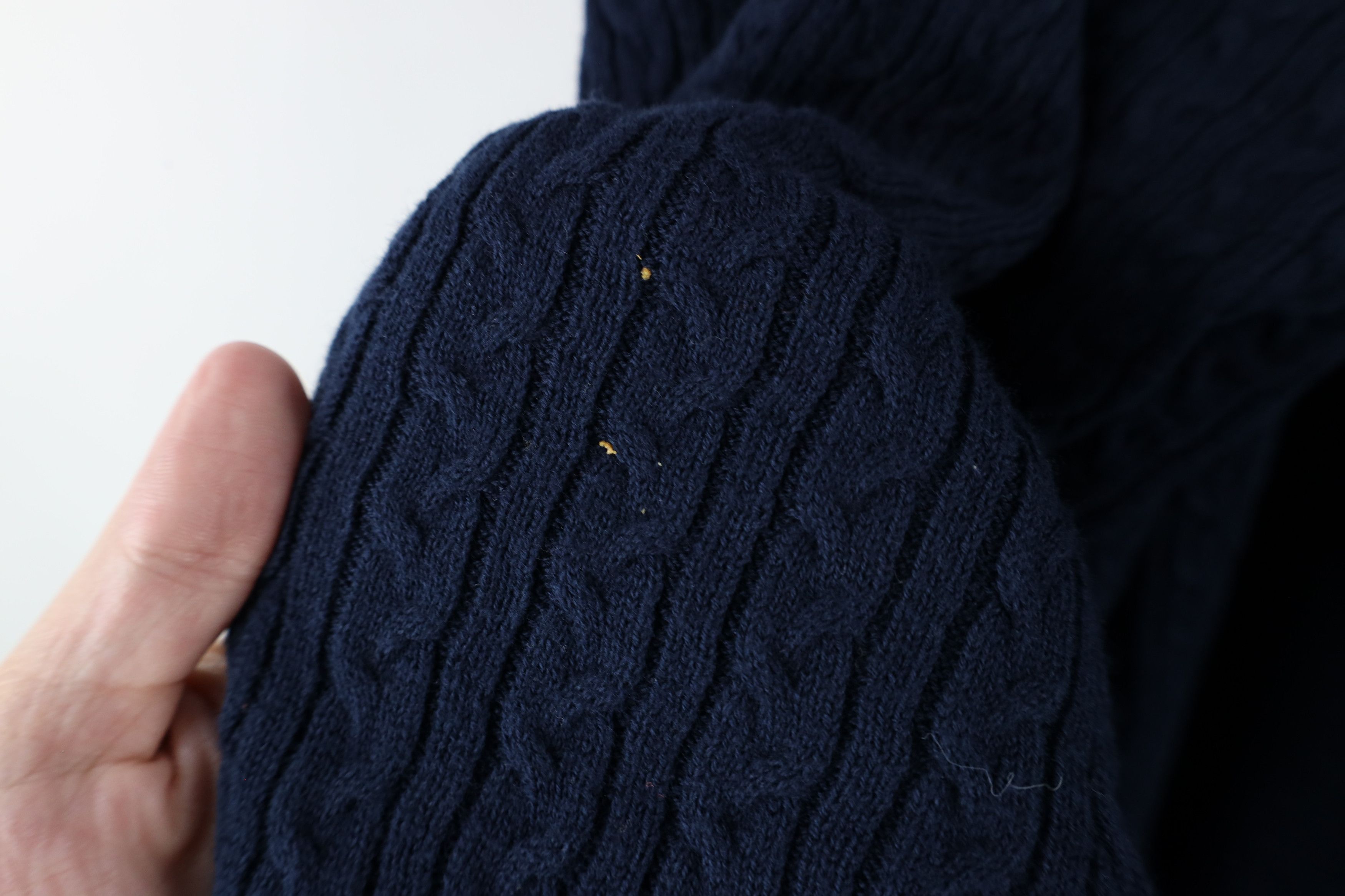 Vintage Vintage 90s Streetwear Cotton Cable Knit V-Neck Sweater Blue Size US XXL / EU 58 / 5 - 5 Thumbnail