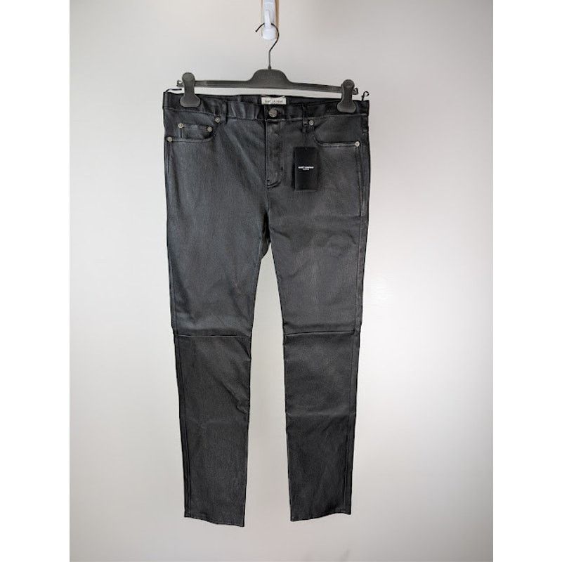 Saint Laurent Paris o1rshd1 Agora Stretch Skinny 5-Pocket Leather Pants in Black Size US 38 / EU 54 - 1 Thumbnail