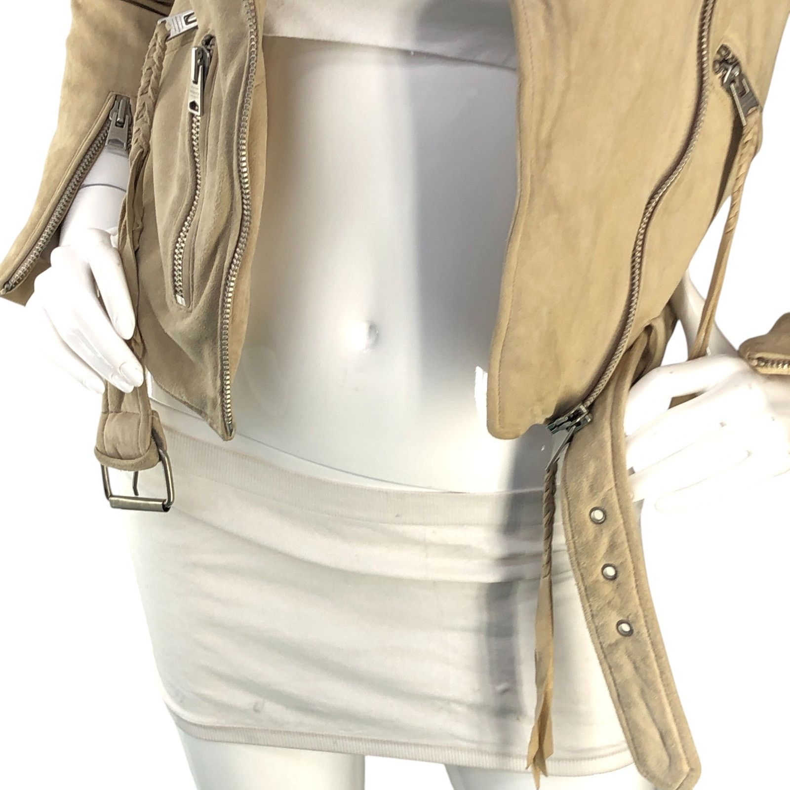 Allsaints Allsaints Size 2 Jacket Moto Plait Balfern Biker Goat Suede Size XS / US 0-2 / IT 36-38 - 3 Thumbnail