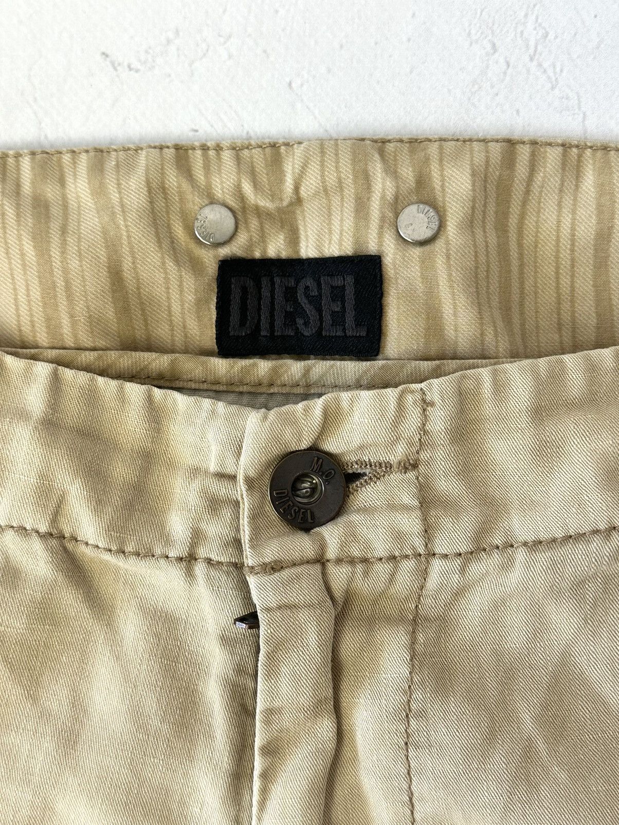 Diesel × Vintage Y2K Vintage Diesel Buttons Yellow Cropped Pants Size 27" / US 4 / IT 40 - 6 Thumbnail