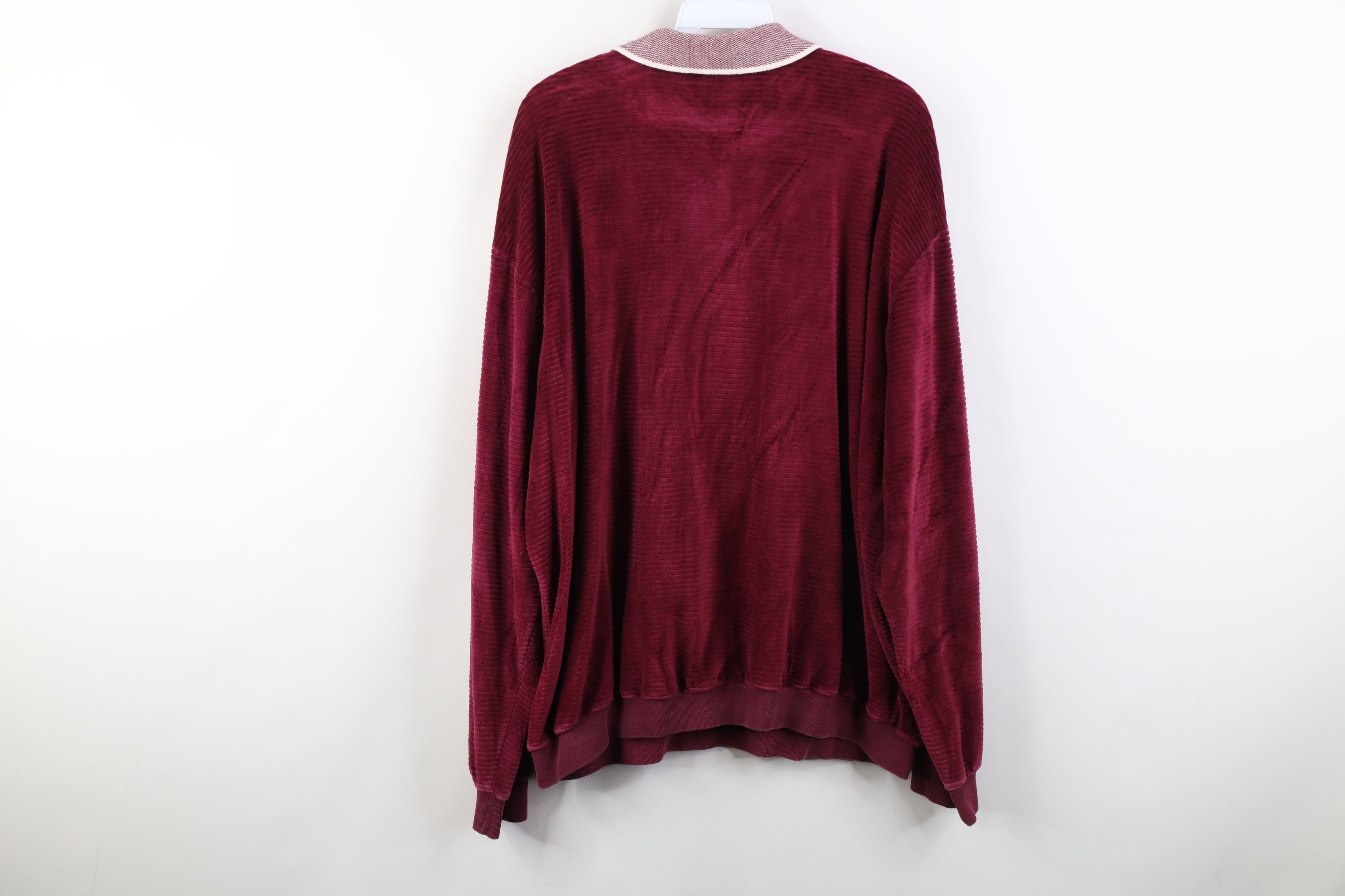Vintage Vintage 90s Streetwear Ribbed Knit Pullover Polo Shirt Red Size US XL / EU 56 / 4 - 13 Thumbnail