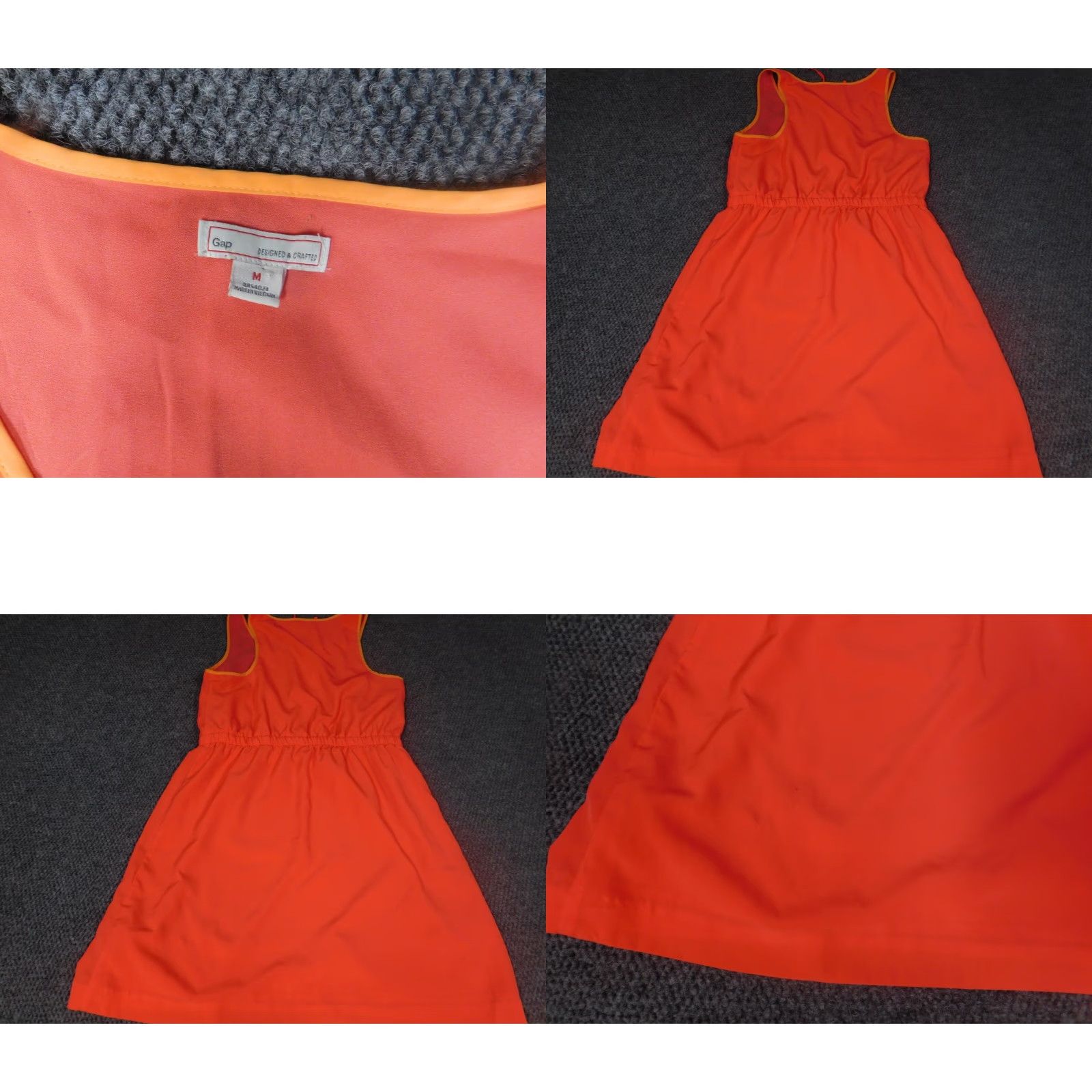Gap Gap Sundress Dress Womens M Orange A-line Sleeveless Dolman Ruffle Lined Polyester Rayon Long Casual Business 60s? 0 Size M / US 6-8 / IT 42-44 - 8 Thumbnail