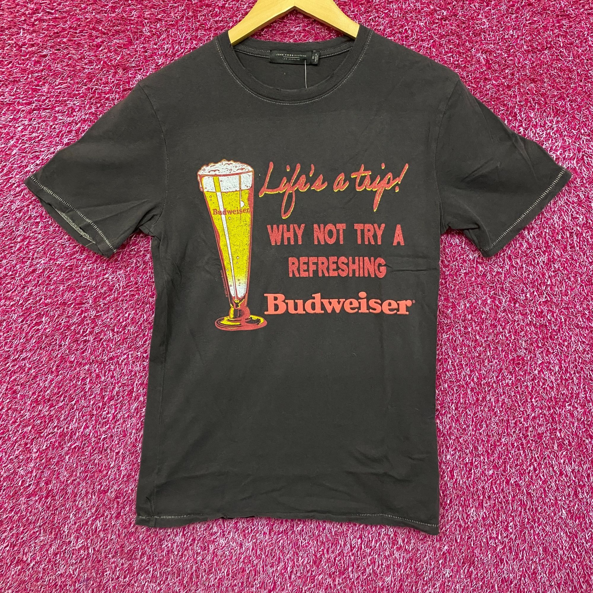Budweiser Budweiser Life's A Trip Vintage Style Gray T-Shirt XS Size US XS / EU 42 / 0 - 1 Thumbnail