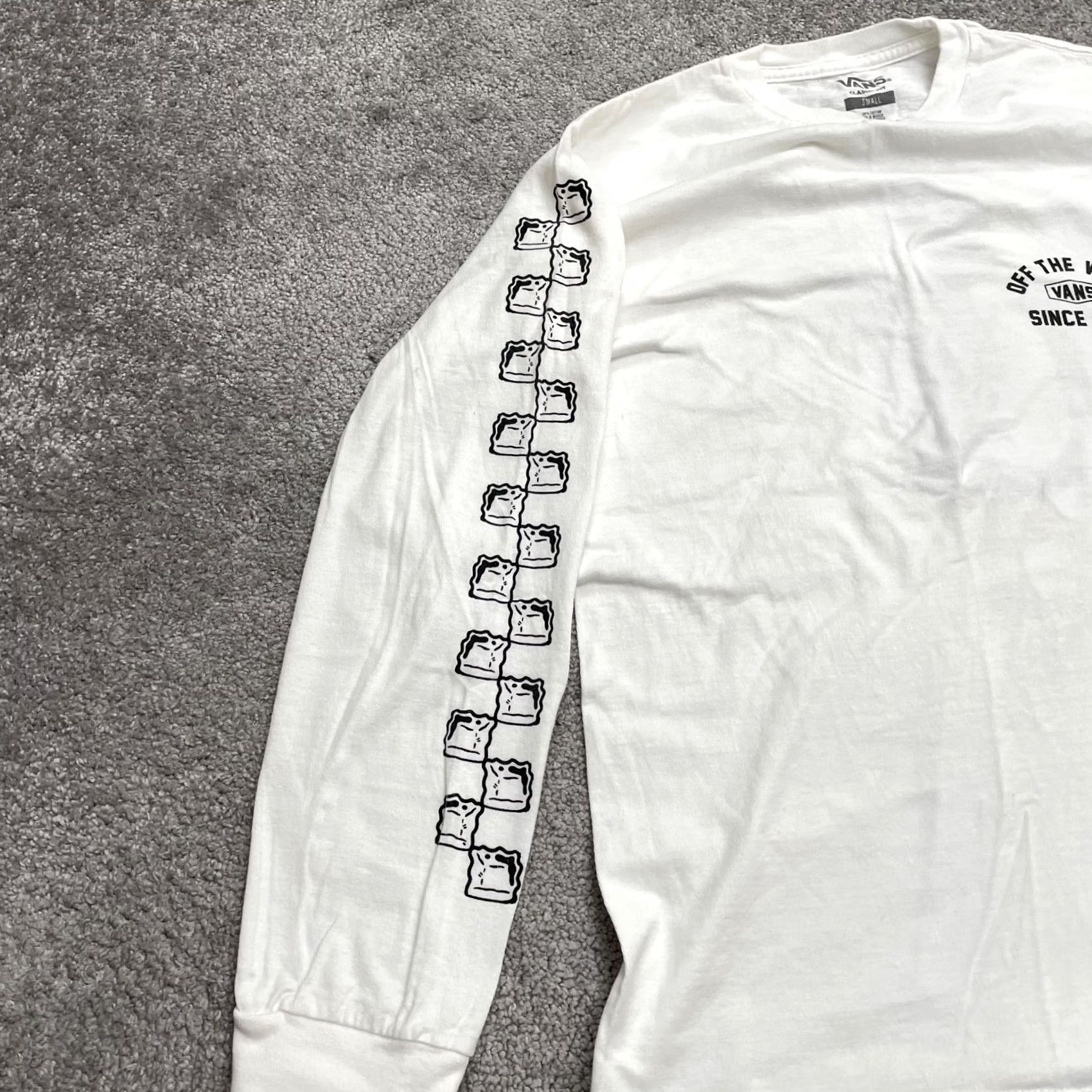 Vans VANS Classic Fit Graphic T-Shirt Mens Small White Long Sleeve Cotton Crew Tee Size US S / EU 44-46 / 1 - 6 Thumbnail