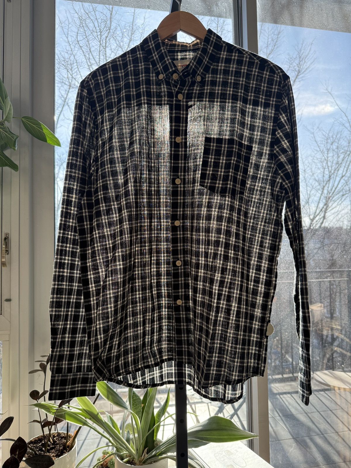 Folk Folk Black Check Relaxed Fit Shirt Size US L / EU 52-54 / 3 - 1 Thumbnail