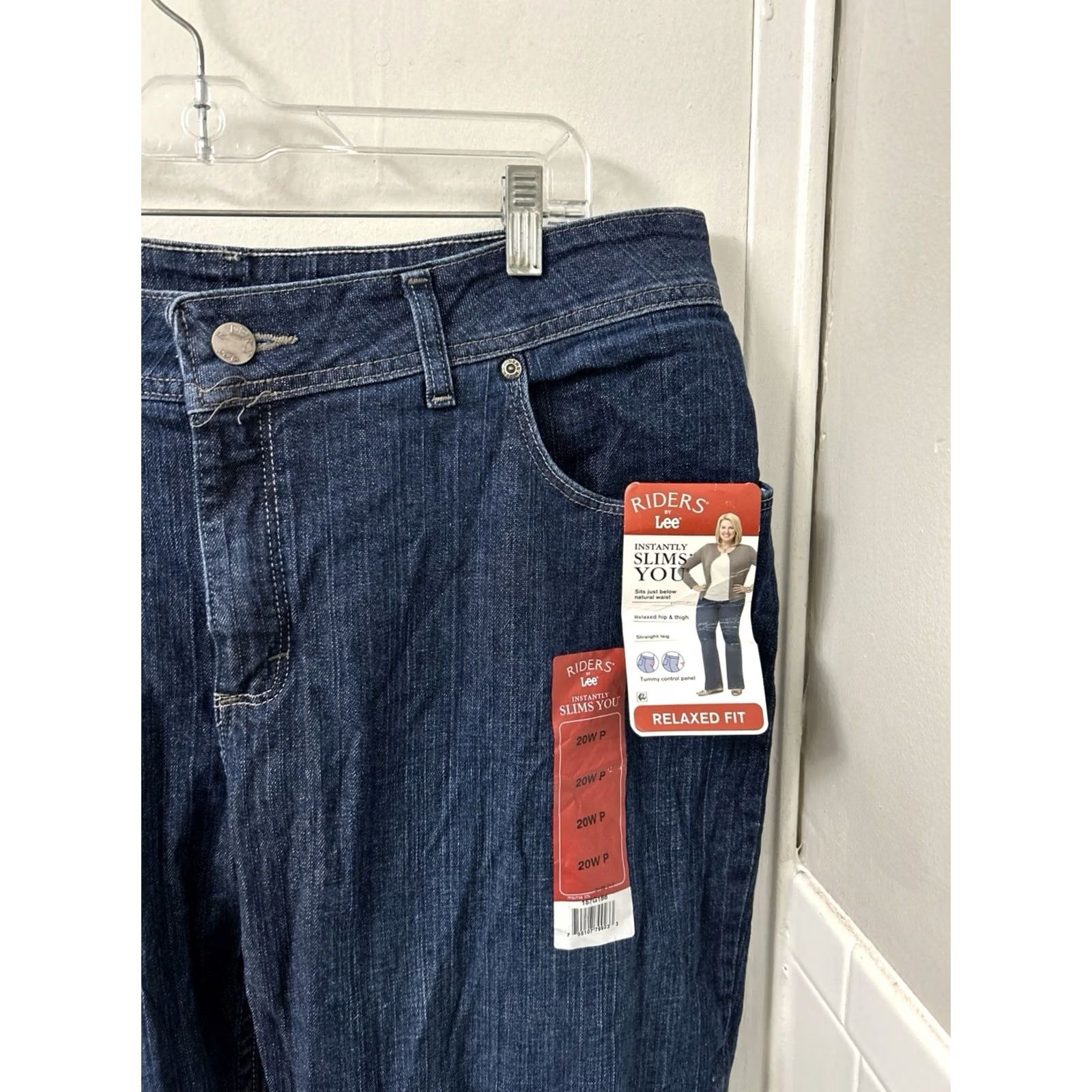Vintage Riders by Lee Jeans Womens 20x30 Dark Wash Slim Relaxed Fit Straight Leg NWT Size 42" / US 20 - 4 Thumbnail