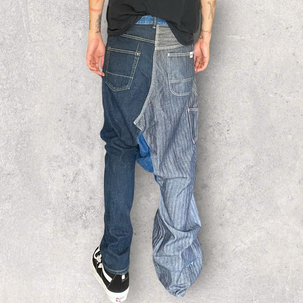 Comme des Garcons SS13 Runway Drop Crotch Asymmetric Two tone Jeans Size US 32 / EU 48 - 13 Thumbnail
