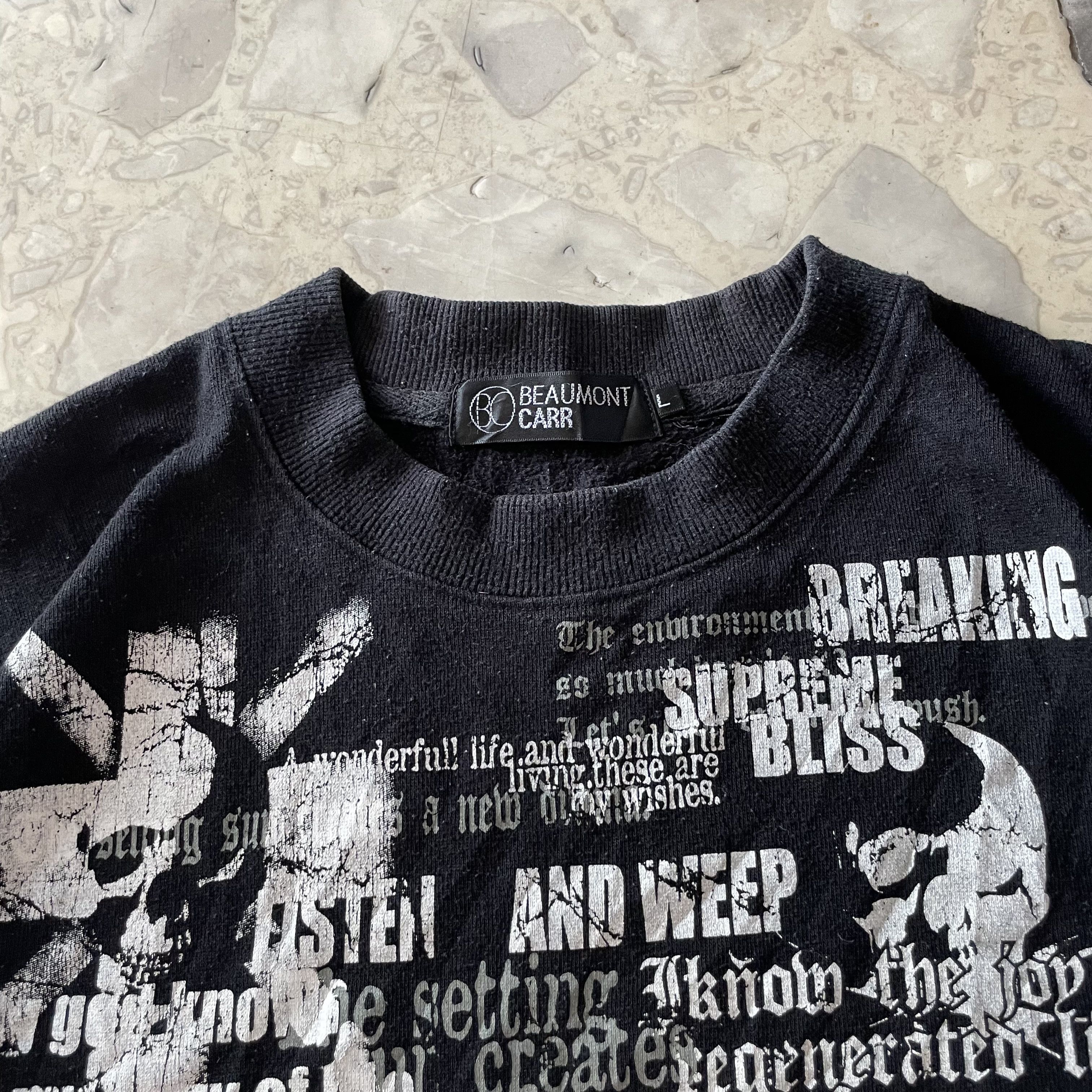 Japanese Brand Y2K Beaumont Carr Poem Crewneck IfSixWasNine Punk Grunge Size US M / EU 48-50 / 2 - 3 Thumbnail