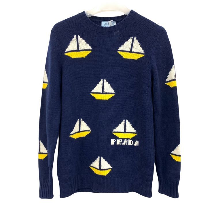 Prada Prada Boat Pattern Wool Cashmere Sweater Size IT 40 Size S / US 4 / IT 40 - 1 Thumbnail