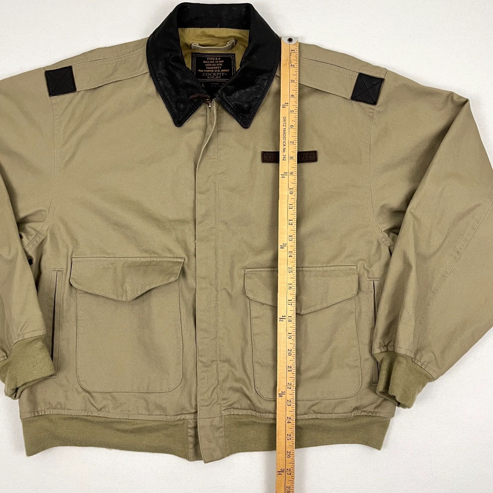 Vintage VINTAGE Cockpit USA Jacket Mens L Brown Bomber Flight Aviator Air Force Leather 90s Size US L / EU 52-54 / 3 - 7 Thumbnail