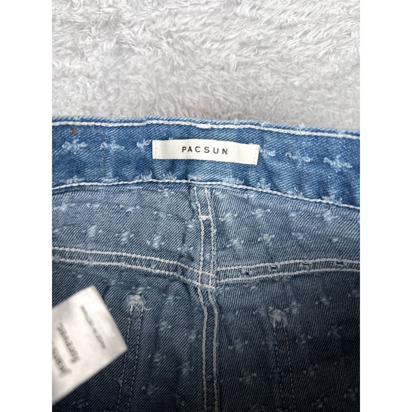 Pacsun VINTAGE Pacsun Jeans Womens 25 Blue Denim Polka Dot High Rise 25x30 Regular Straight 5-Pocket Cotton Blend Distressed, Machine Washable Womens Jeans Size 42" / US 20 - 6 Thumbnail