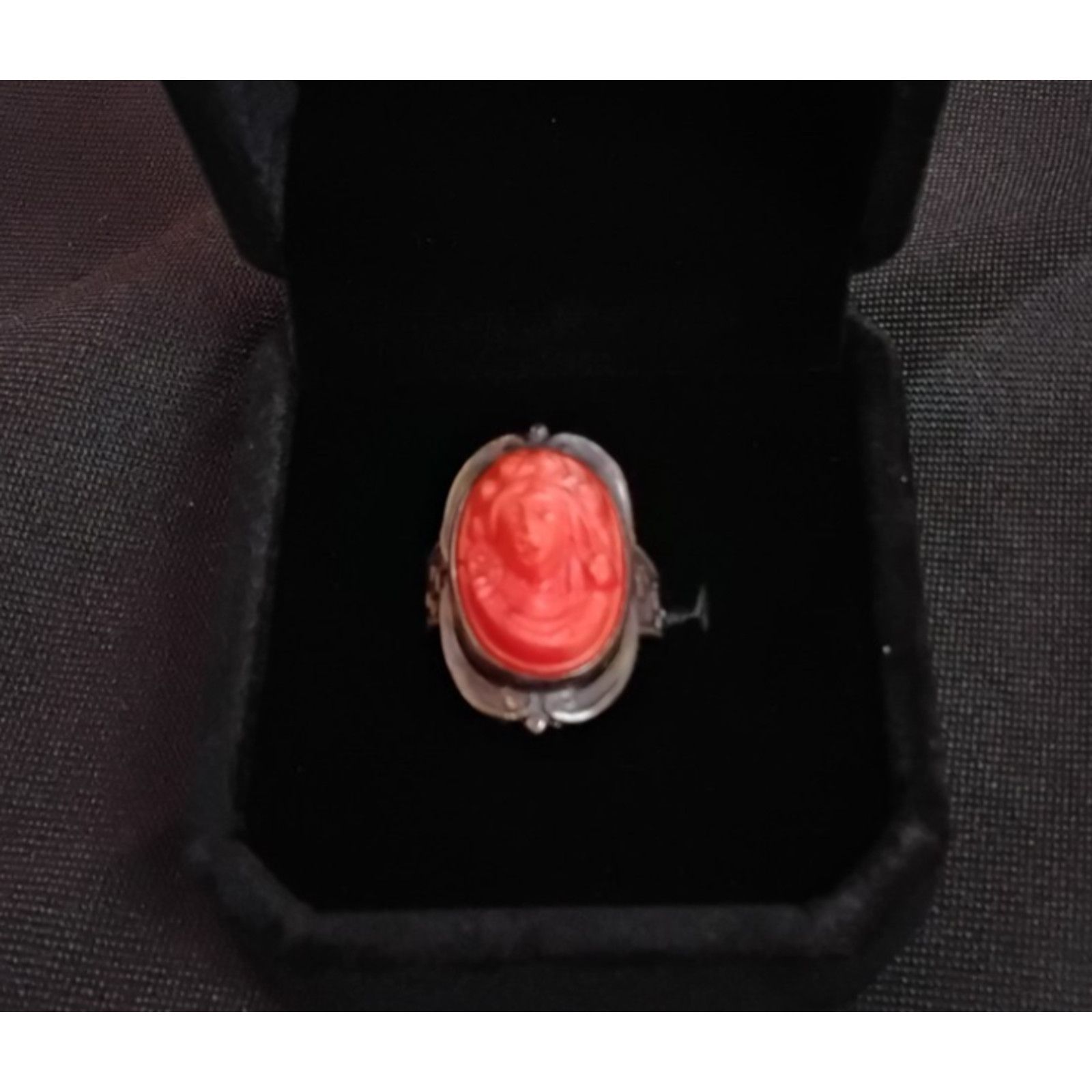 Other Antique Coral Sterling Silver Ring Cameo Size 4.5 Size ONE SIZE - 1 Thumbnail