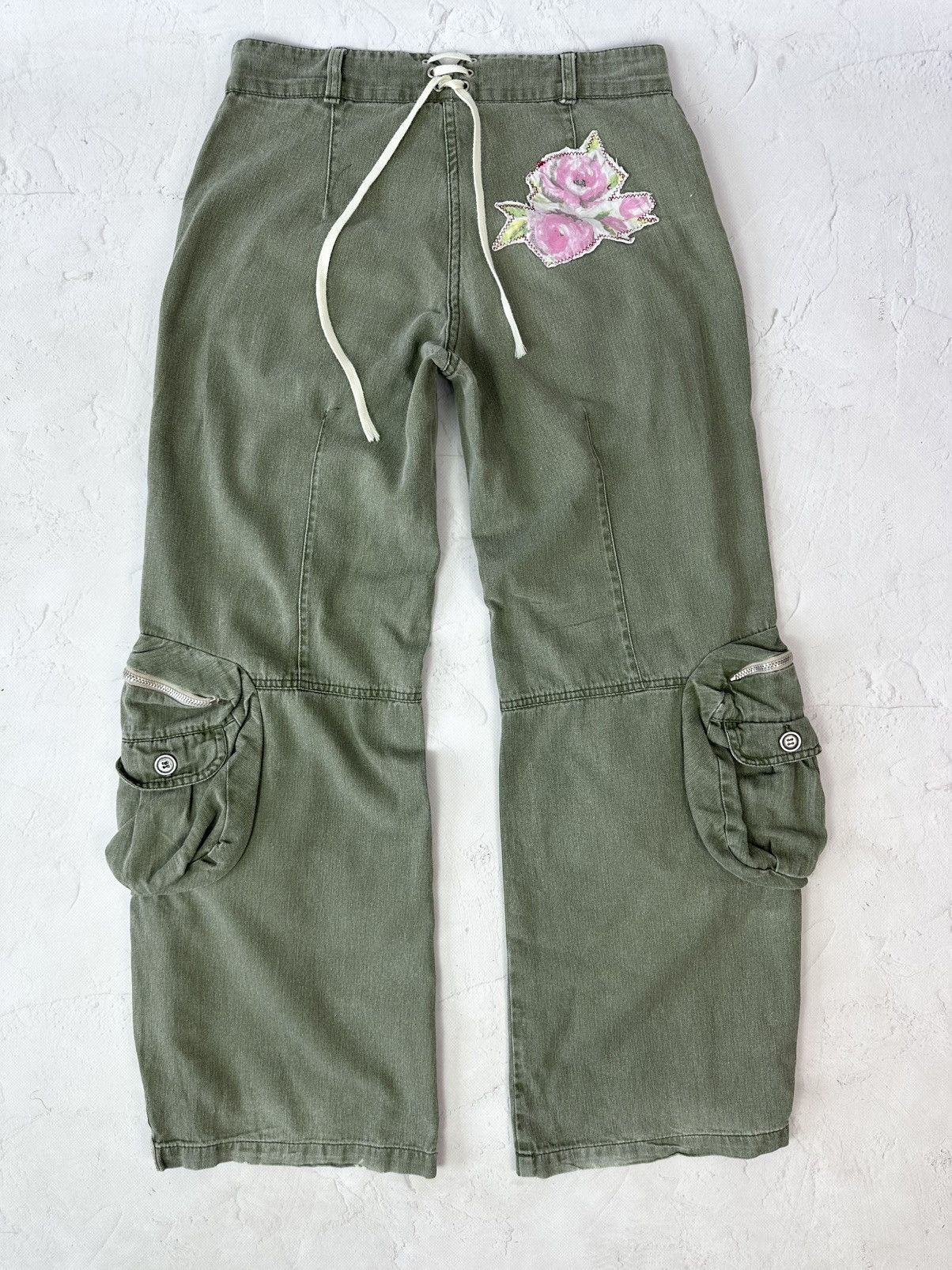 If Six Was Nine Vintage Cargo Khaki Flared Pants Size 28" / US 6 / IT 42 - 9 Thumbnail
