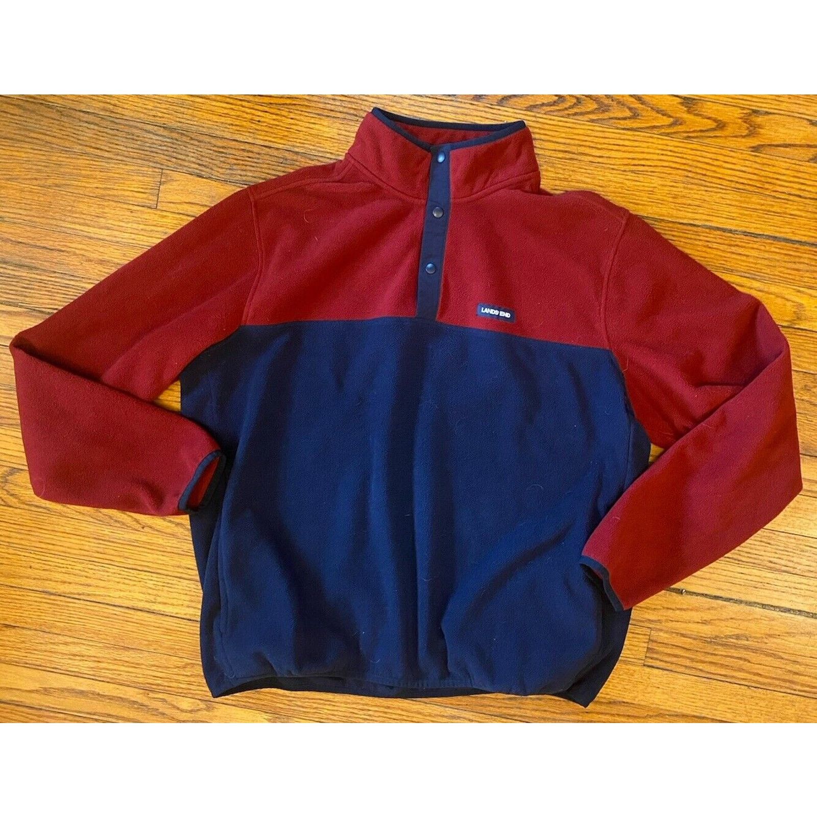 Lands' End Lands End Fleece Sweatshirt Pullover Jacket Mens XL Pockets Size US XL / EU 56 / 4 - 1 Thumbnail
