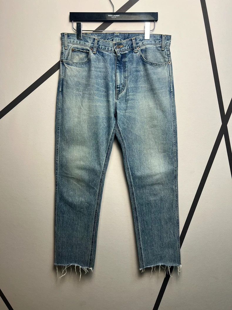 Celine Ice Blue Distressed Harem Jeans