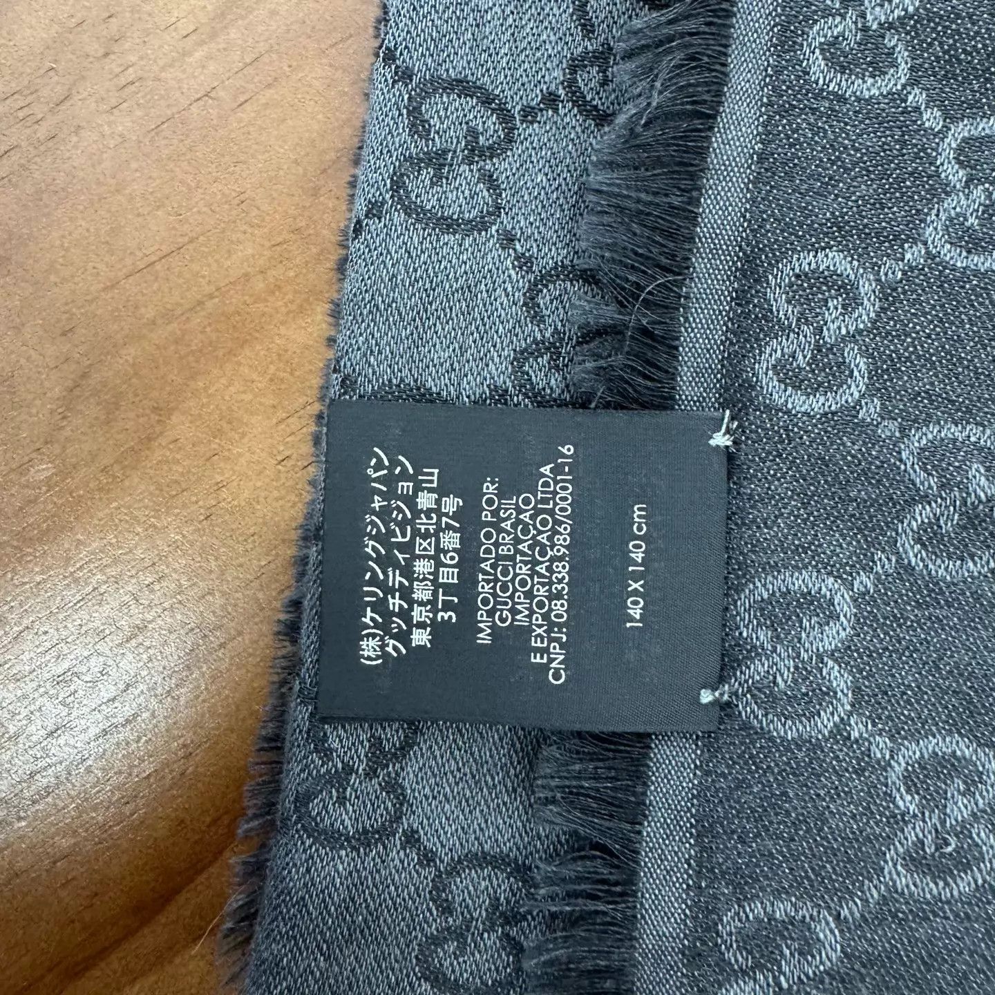 Gucci Gucci Black & Gray 140x140 Scarf Size ONE SIZE - 5 Thumbnail
