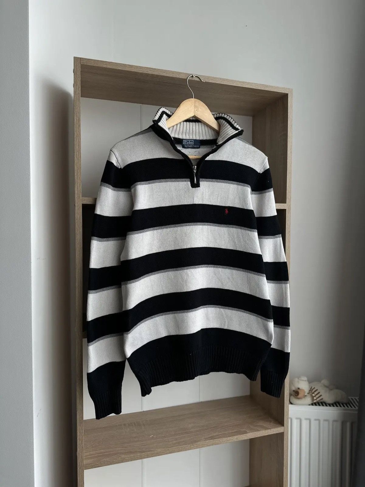 Polo Ralph Lauren × Vintage Vintage PRL Navy Polo Ralph Lauren 1/4 Zip Sweater Size US M / EU 48-50 / 2 - 7 Thumbnail