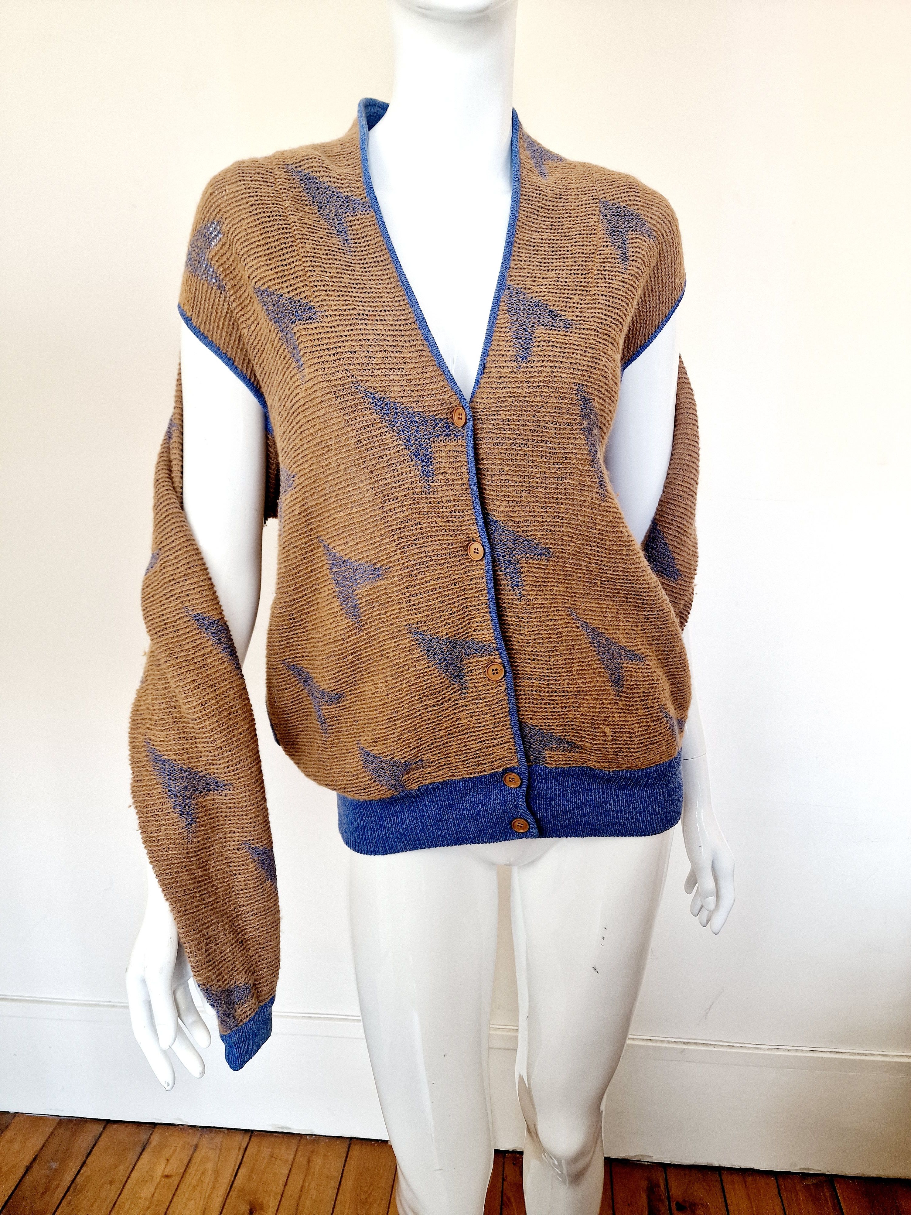 Issey Miyake Issey Miyake Cut out 80s Top Sweater Cardigan Pullover Size US M / EU 48-50 / 2 - 3 Thumbnail