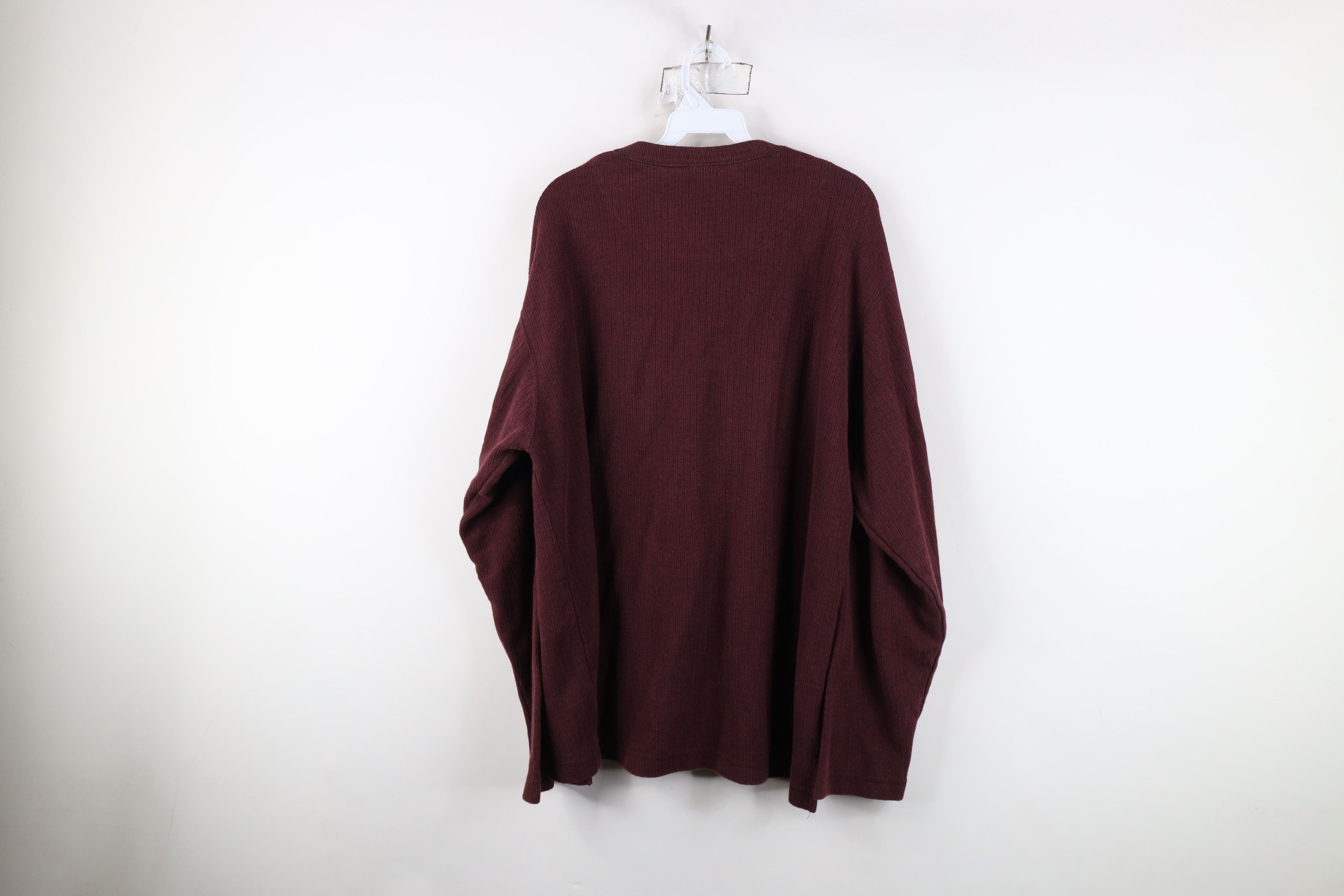 Vintage Vintage 90s Streetwear Ribbed Long Sleeve Henley T-Shirt Size US L / EU 52-54 / 3 - 7 Thumbnail